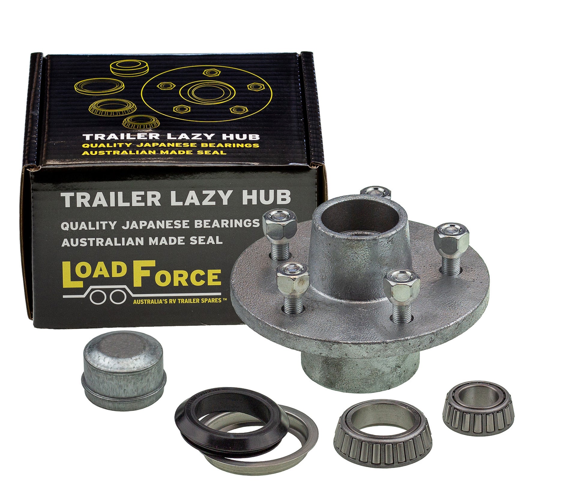 6 inch lazy hub assembly HT 5 stud SL (Ford) bearing - galvanised - Trailer Spares Direct