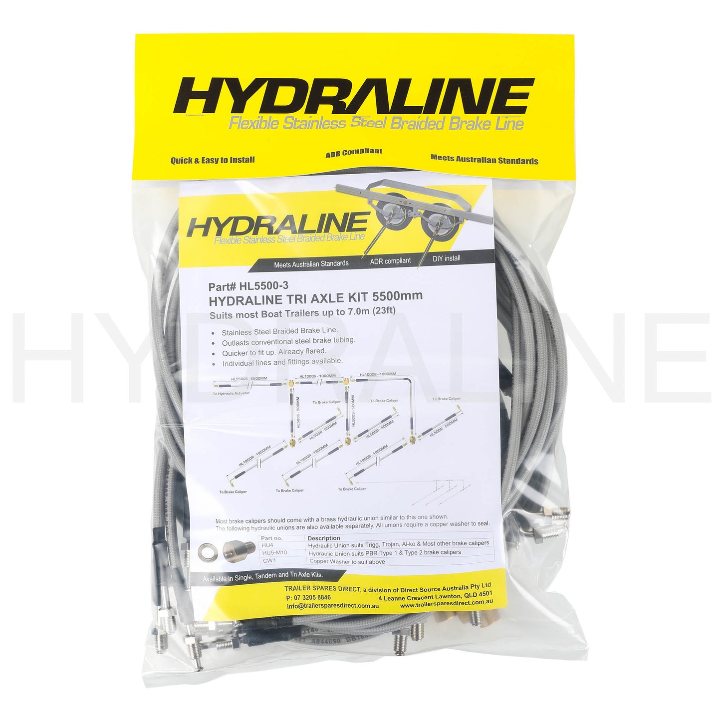 Tri-axle HydraLine kit with 5500mm lead line - Trailer Spares Direct
