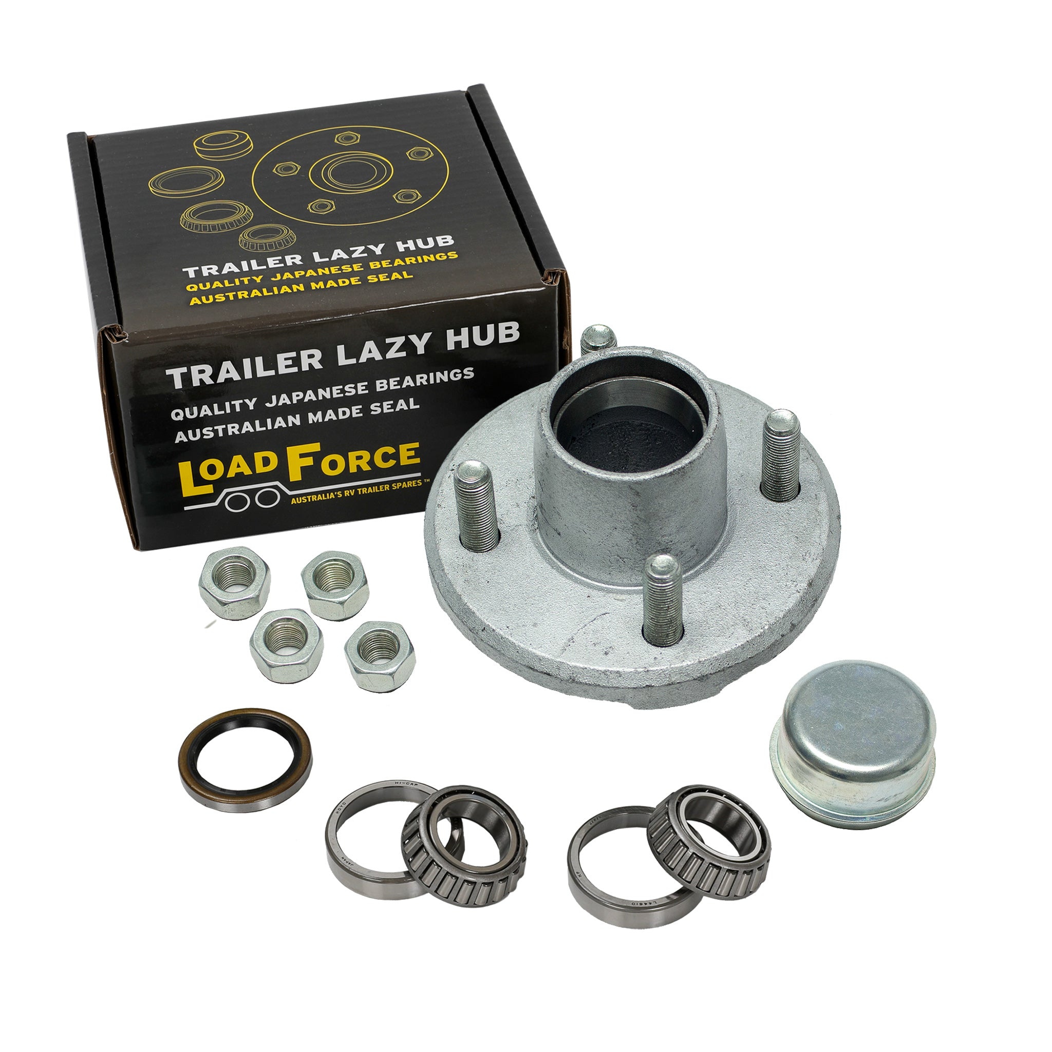 5.5 inch hub assembly 4 x 1/2inch studs 4 inch PCD galvanised USA