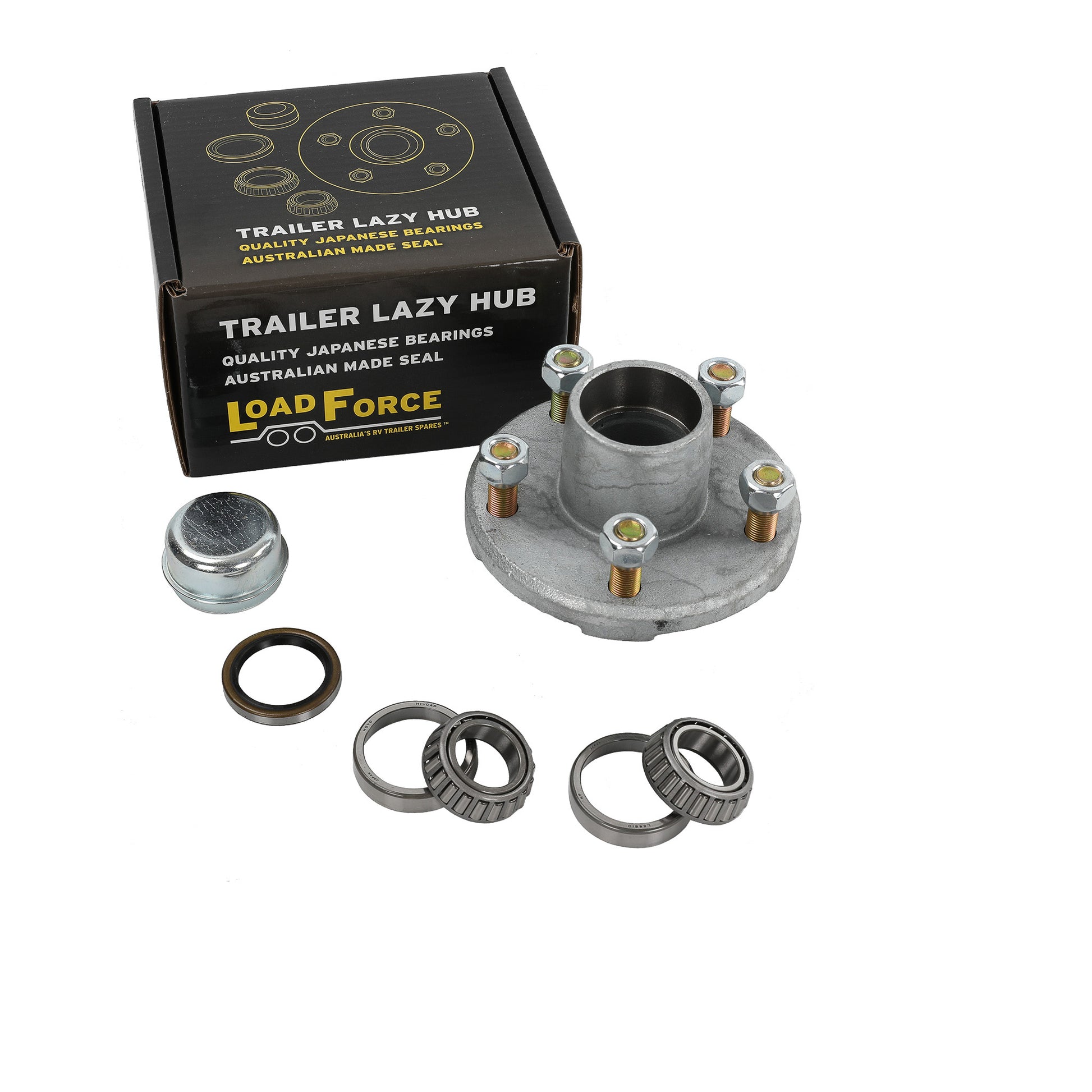 5.5 inch hub assembly 5 stud, 4.5inch PCD (Ford) galvanised USA 2000lb axles - Trailer Spares Direct