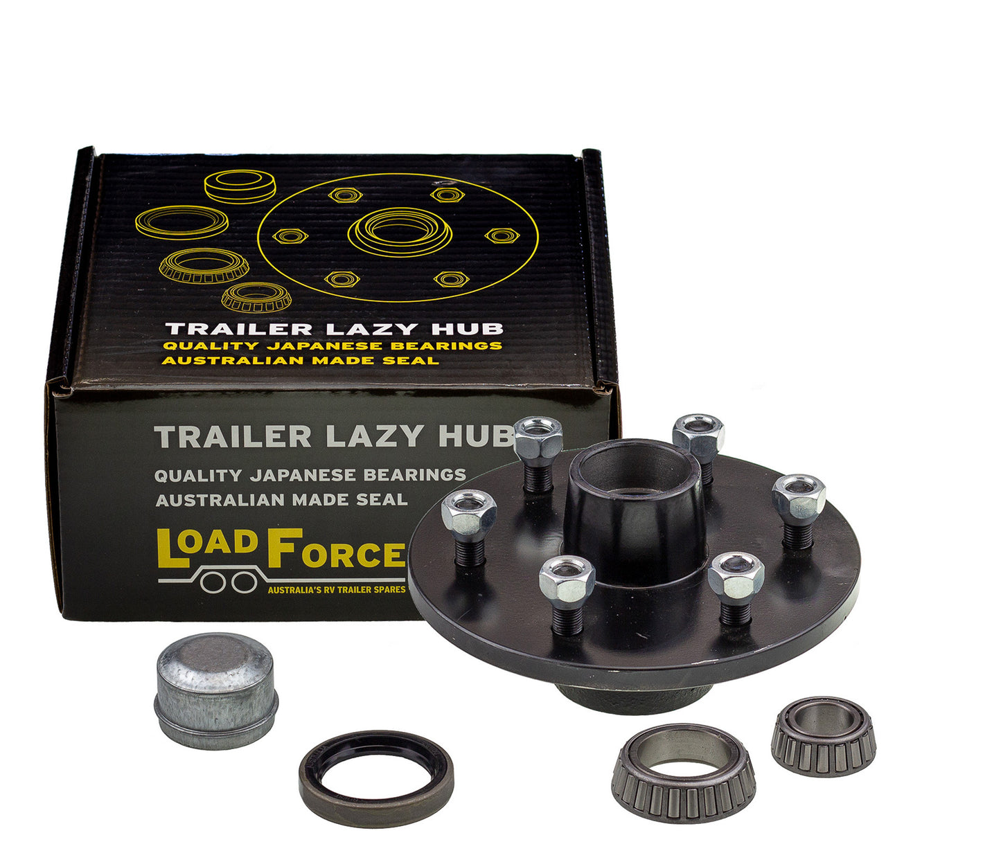 7.5 inch lazy hub assembly 6 stud slimline (Ford) bearing - Trailer Spares Direct