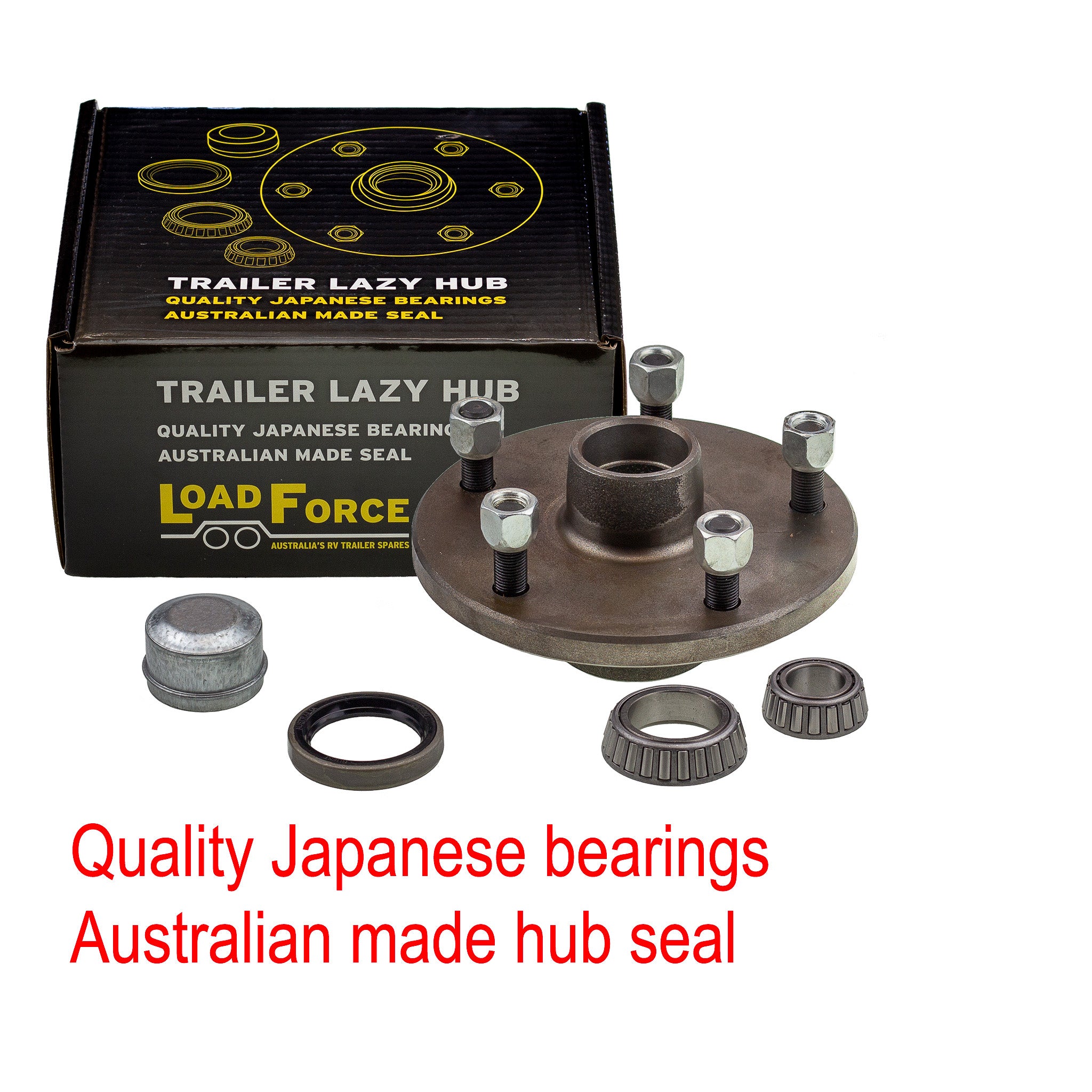 LoadForce 7.5 inch lazy hub assembly LandCruiser 5 stud slimline (Ford) bearing