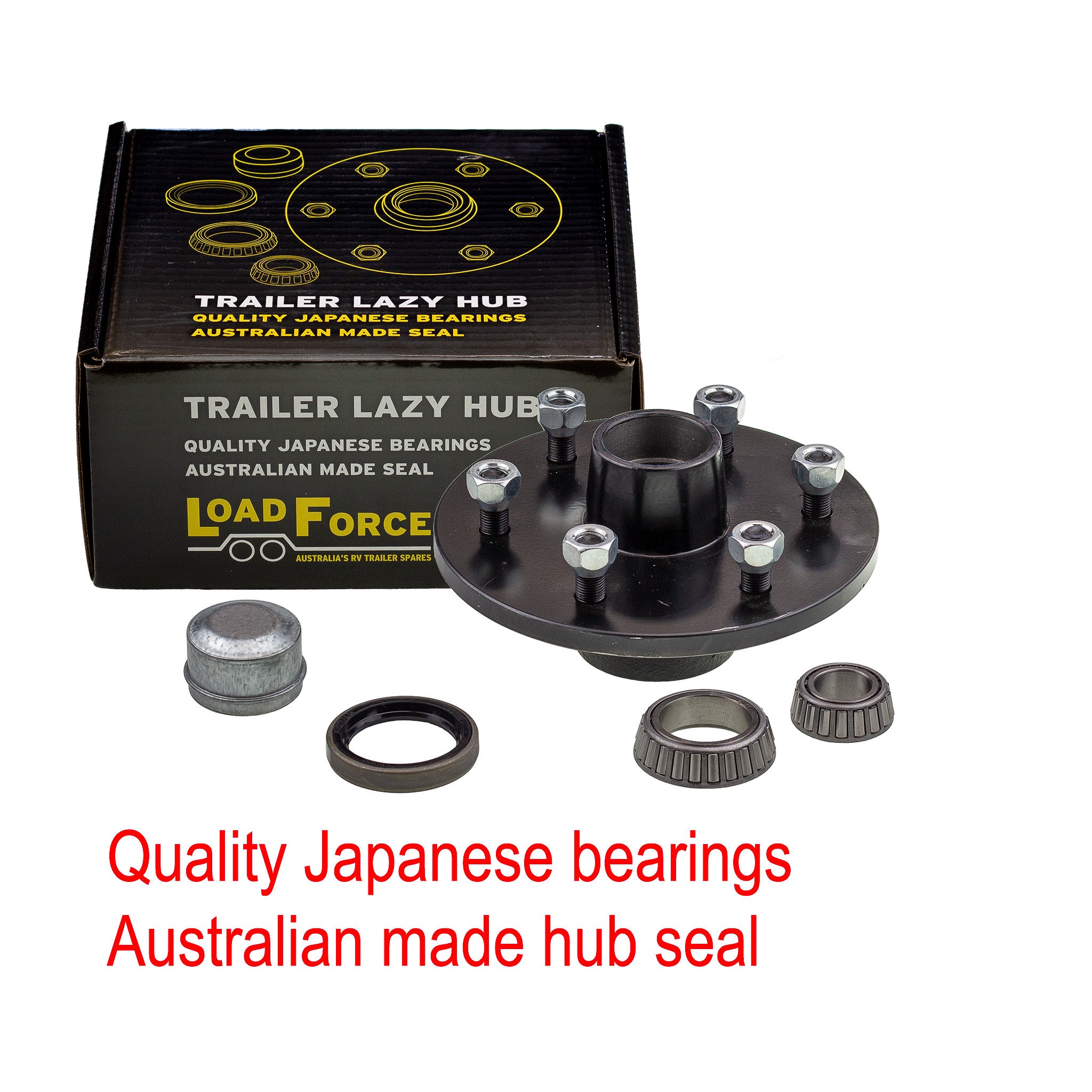 LoadForce 7.5 inch lazy hub assembly 6 stud LM (Holden) bearing