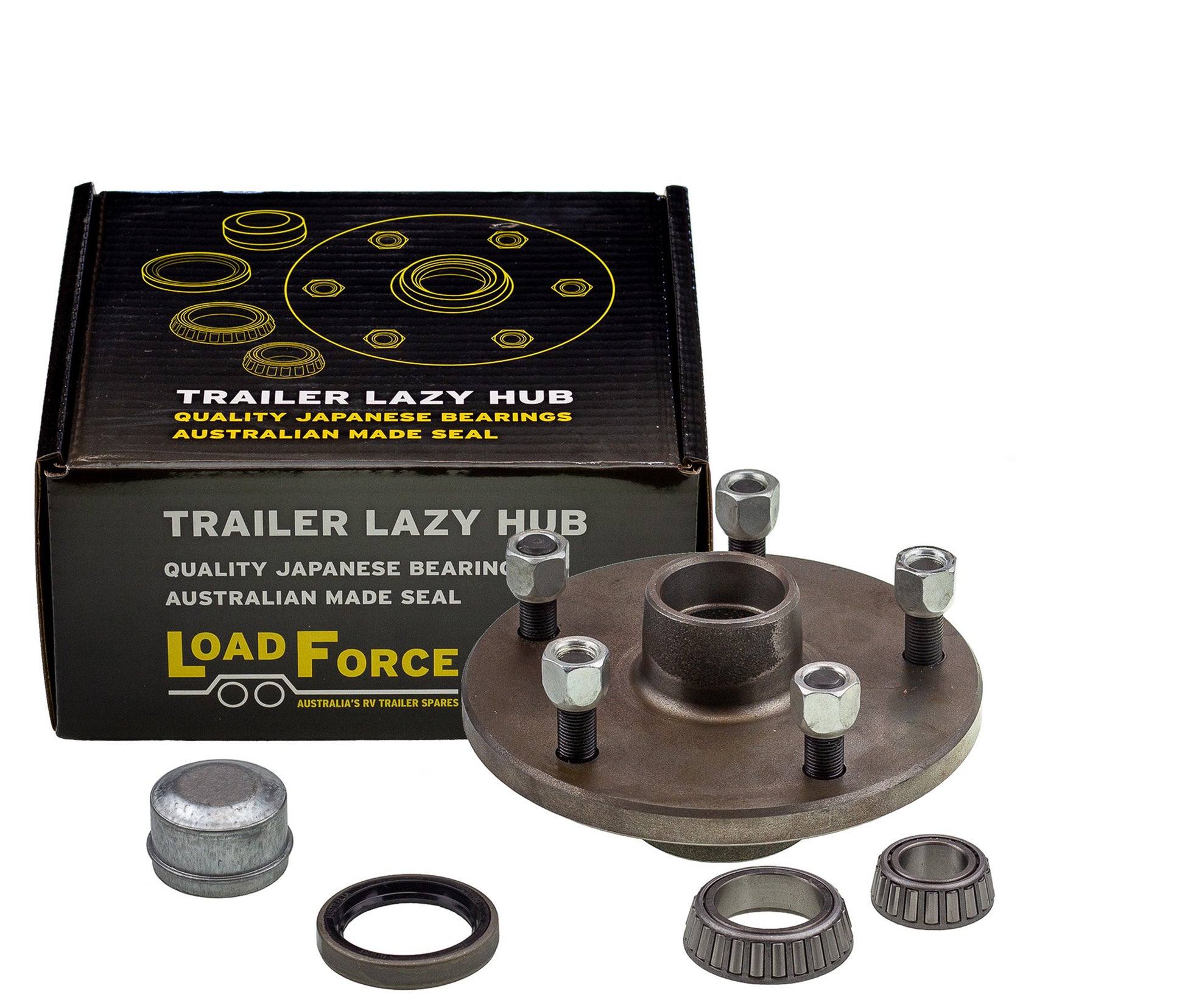 7.5 inch lazy hub assembly LandCruiser 5 stud LM (Holden) bearing - Trailer Spares Direct