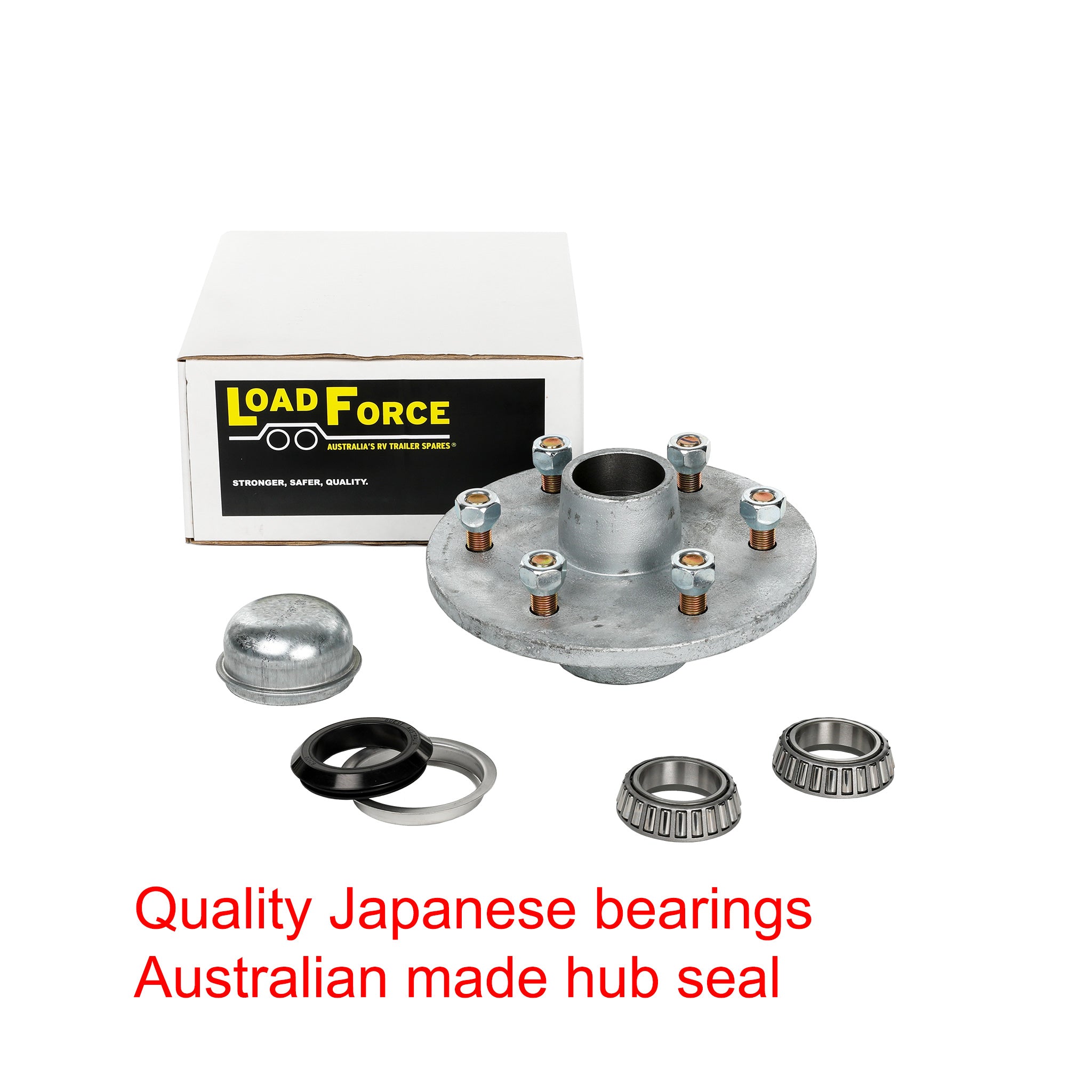 LoadForce Hub Assembly 215mm 6 Stud Galvanised Parallel SL Japan Bearing