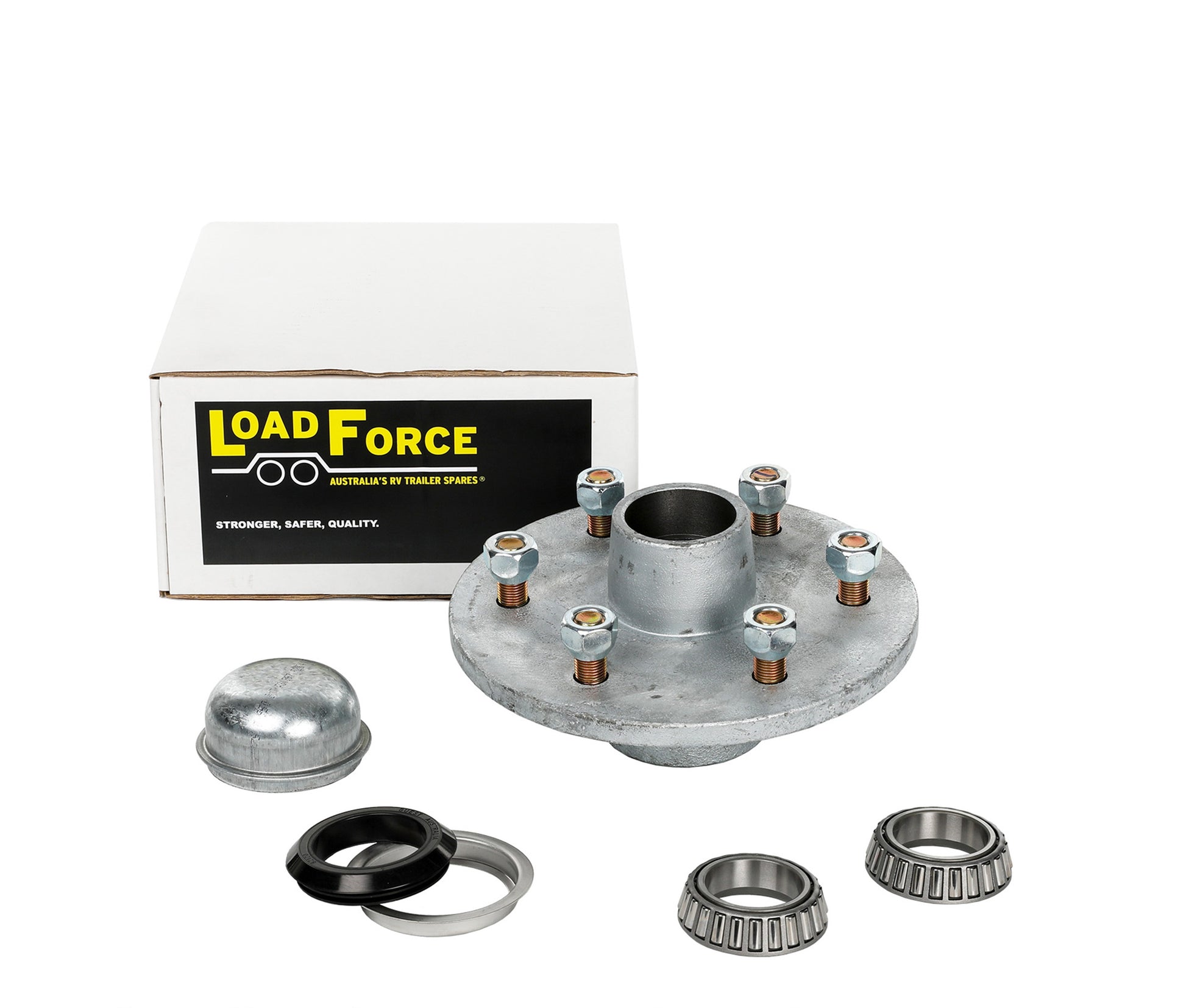 Hub Assembly 215mm 6 Stud Galvanised Parallel SL Japan Bearing - Trailer Spares Direct