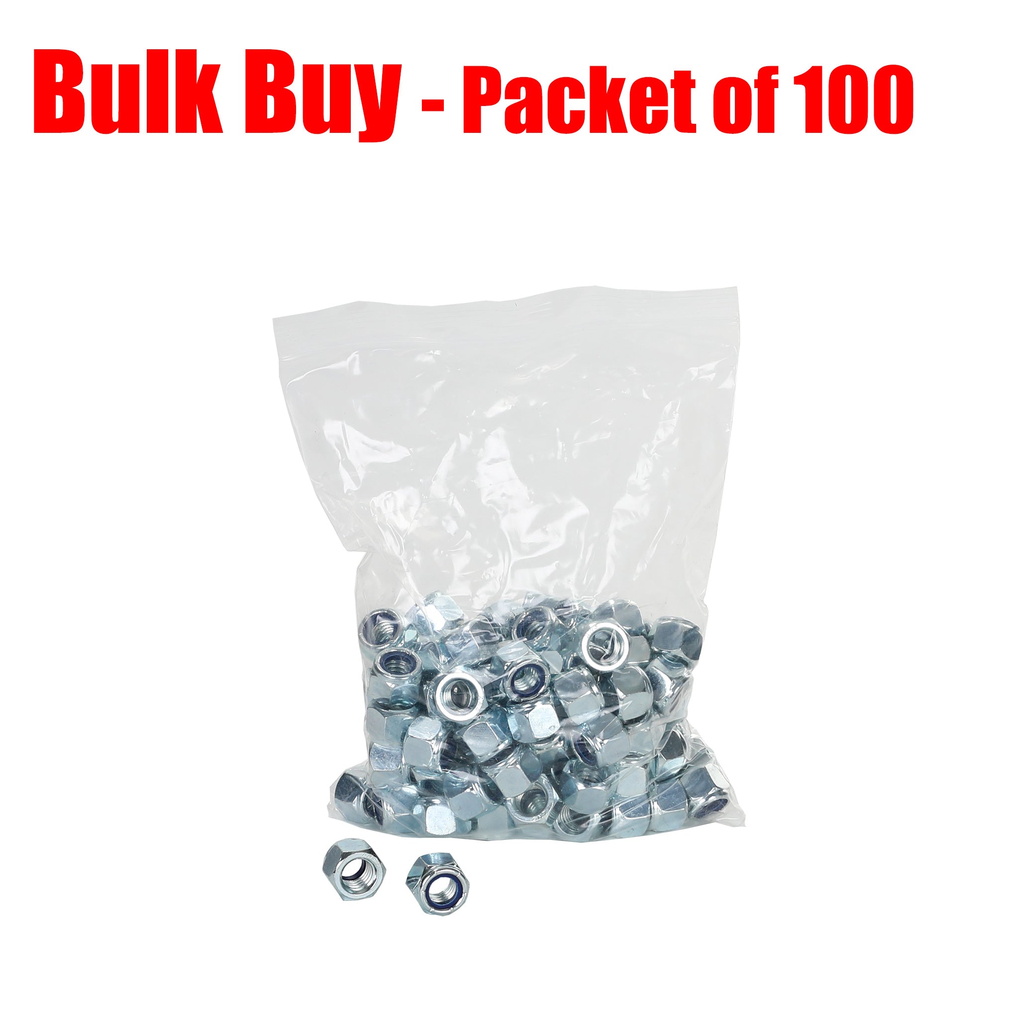 Nyloc Nut 0.5 inch Zinc Pack of 100.