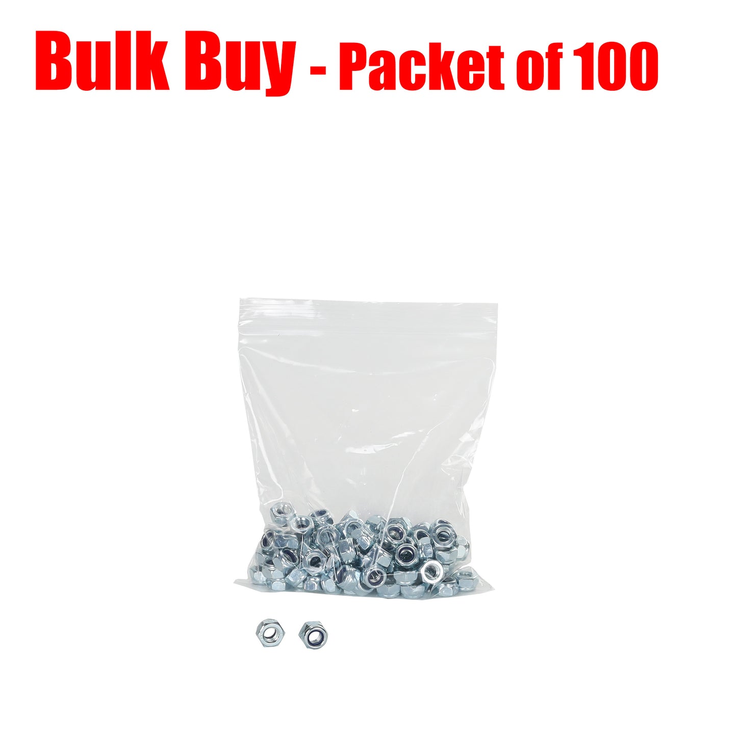 Nyloc Nut M8 Zinc. Pack of 100. - Trailer Spares Direct