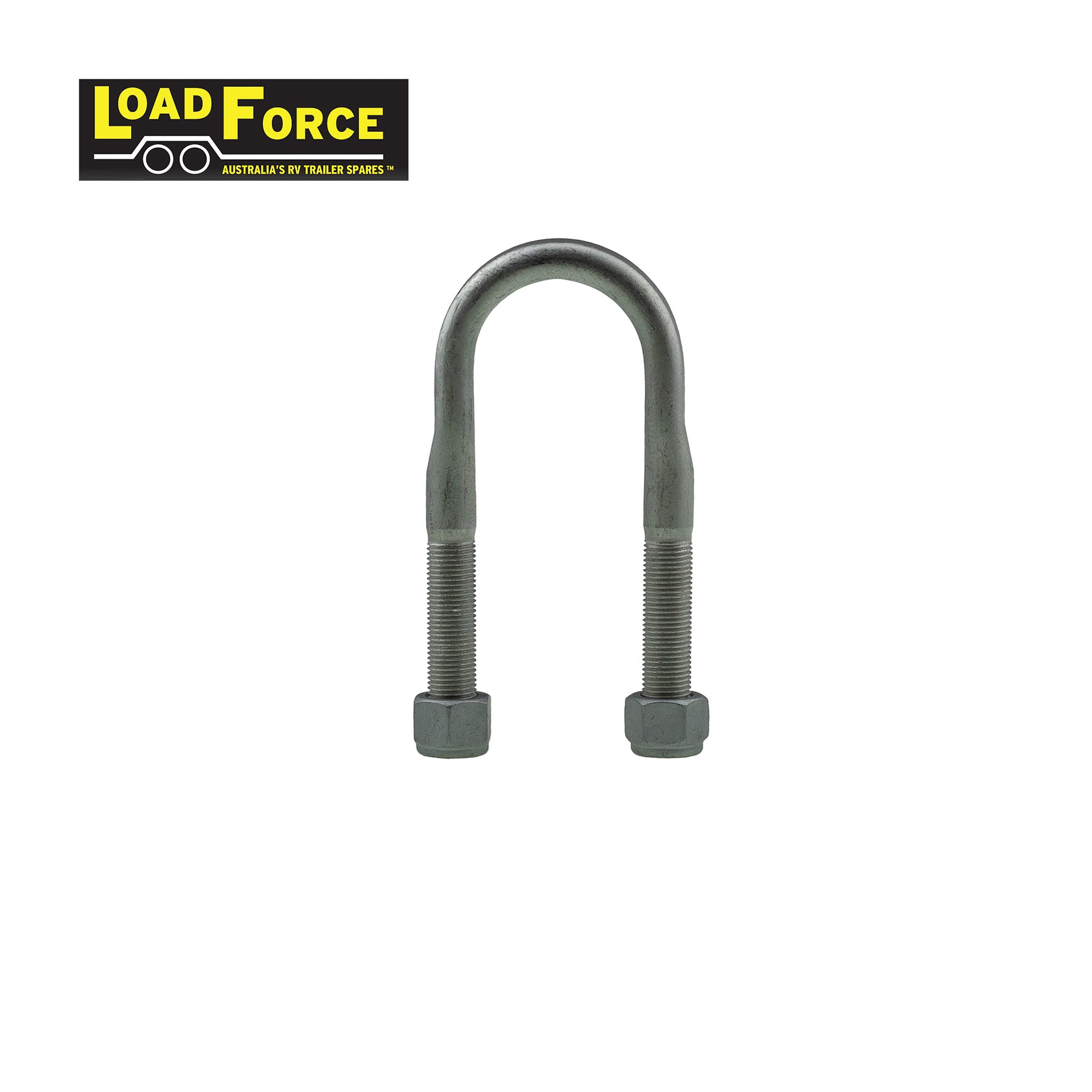 Rated 1/2in U-bolt 39mm round x 115mm long - dacromet
