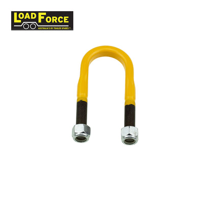 Rated 1/2in U-bolt 39mm round x 115mm long - Yellow - Trailer Spares Direct