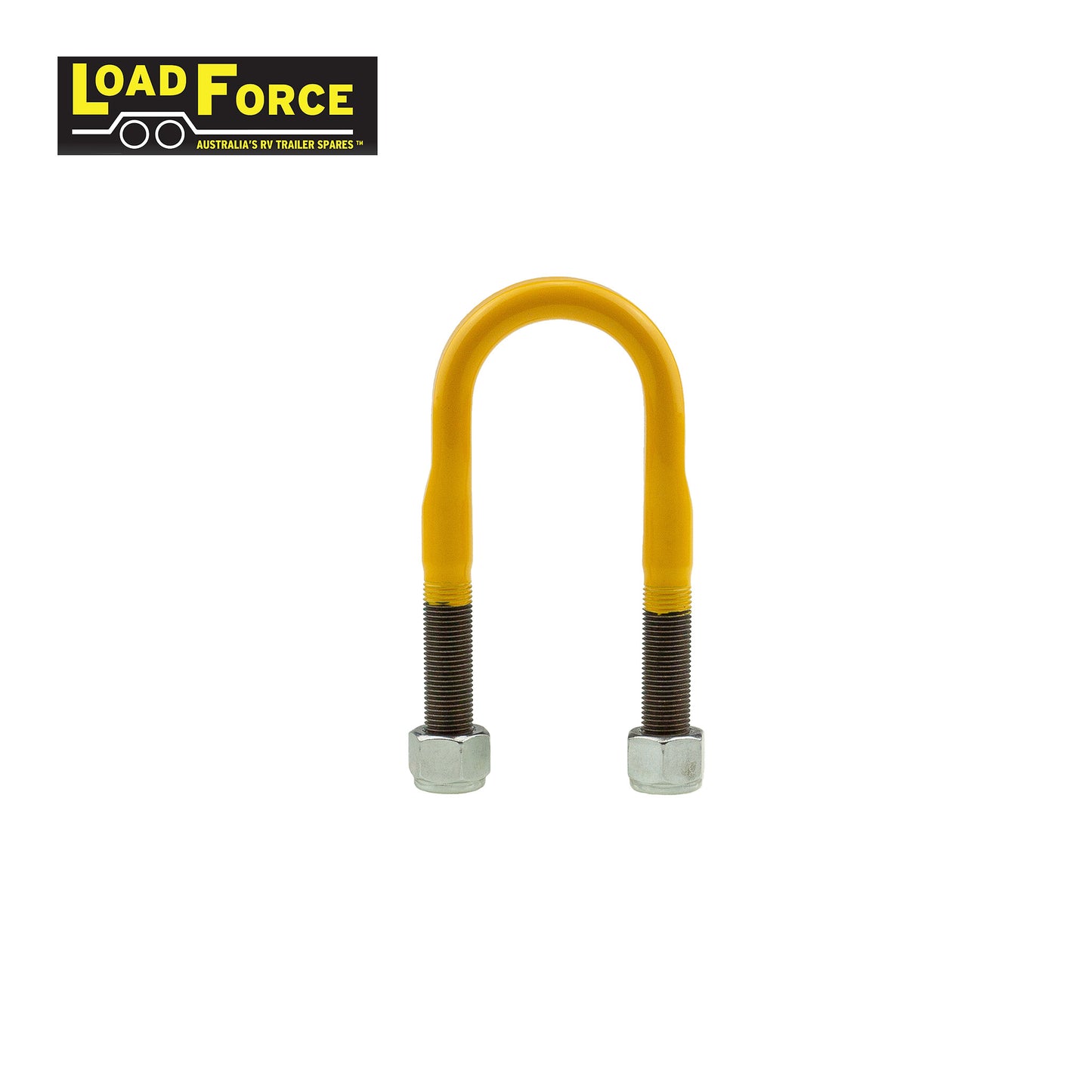 Rated 1/2in U-bolt 39mm round x 115mm long - Yellow - Trailer Spares Direct