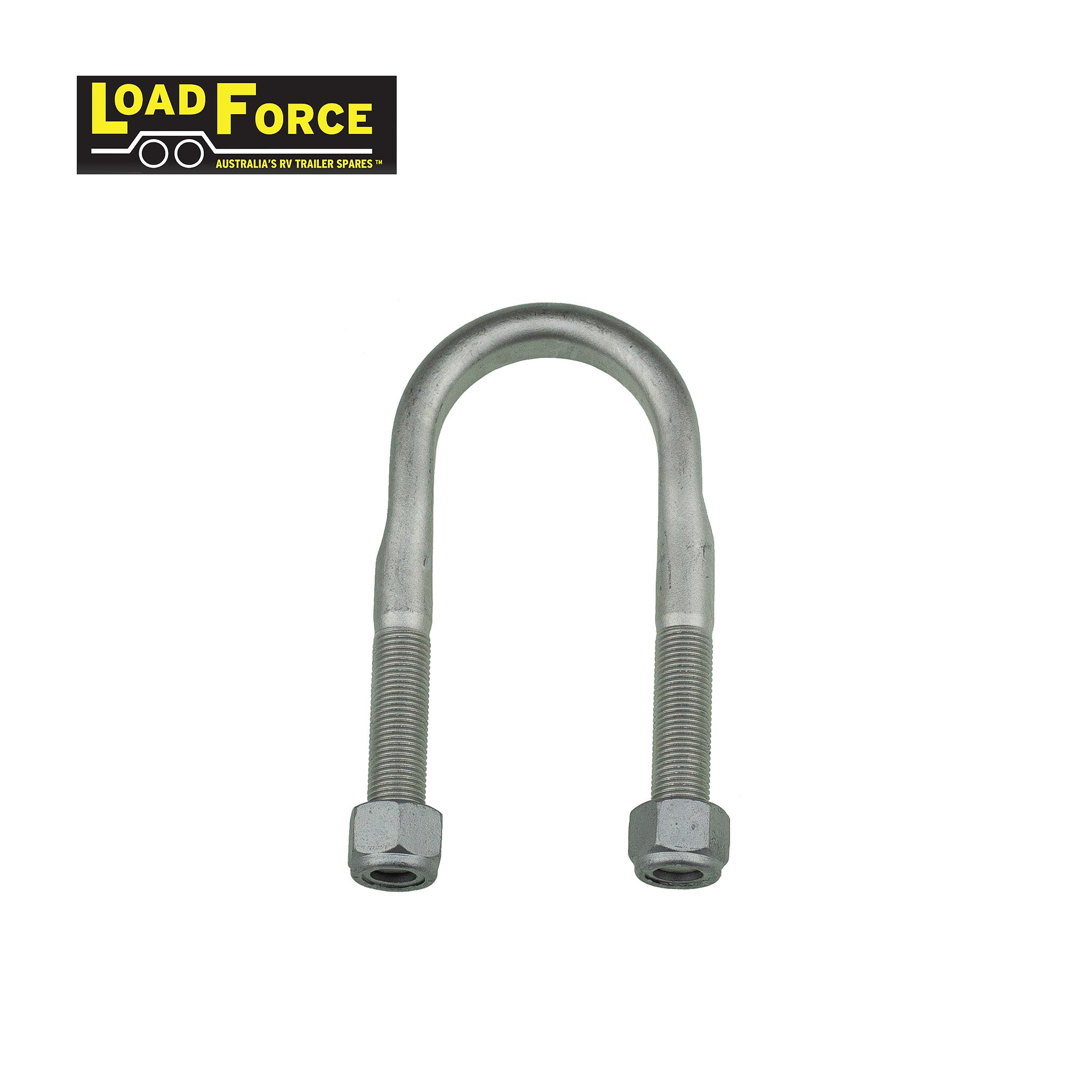 Rated 1/2in U-bolt 45mm round x 115mm long - dacromet