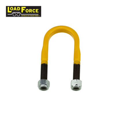 Rated 1/2in U-bolt 45mm round x 115mm long - Yellow - Trailer Spares Direct