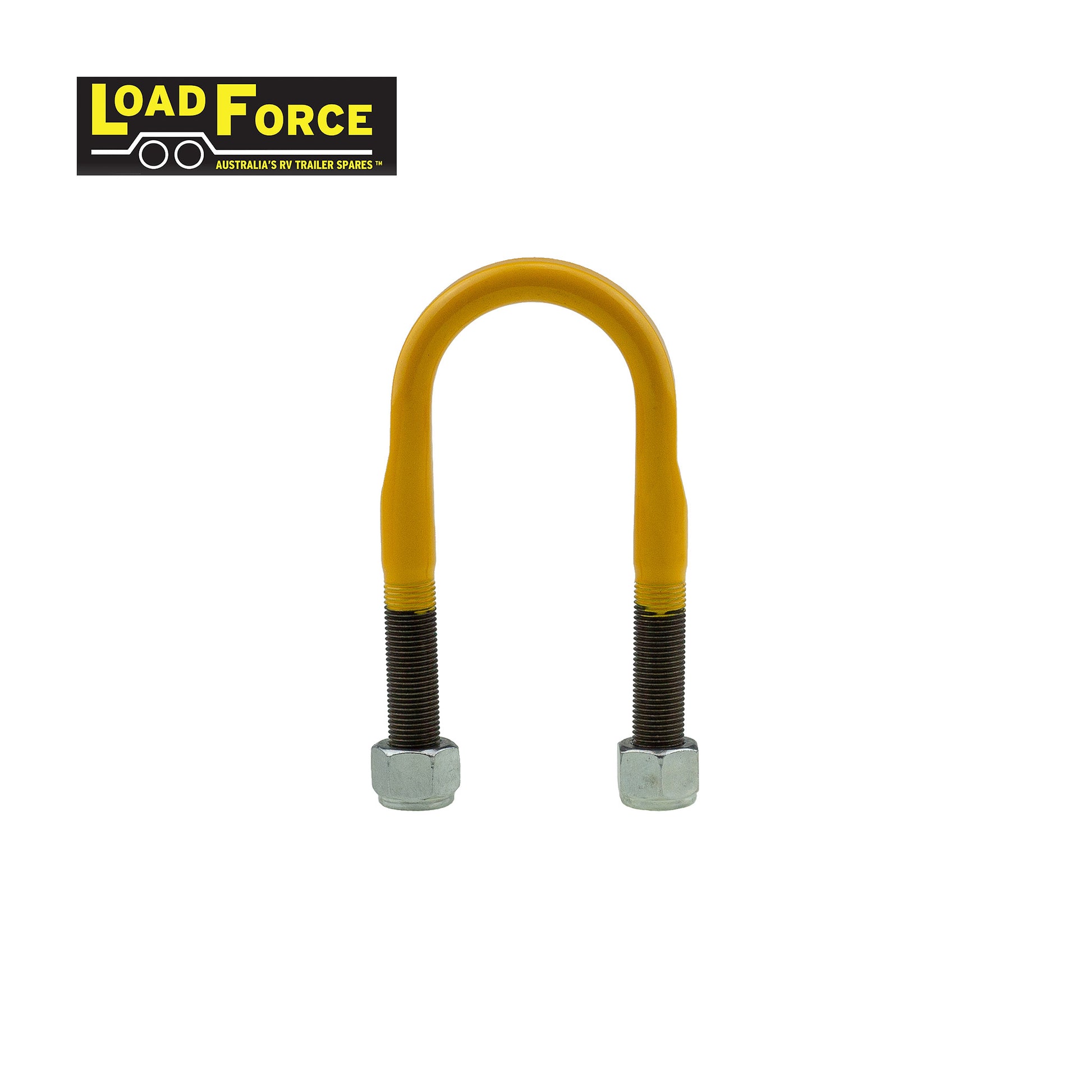 Rated 1/2in U-bolt 45mm round x 115mm long - Yellow - Trailer Spares Direct