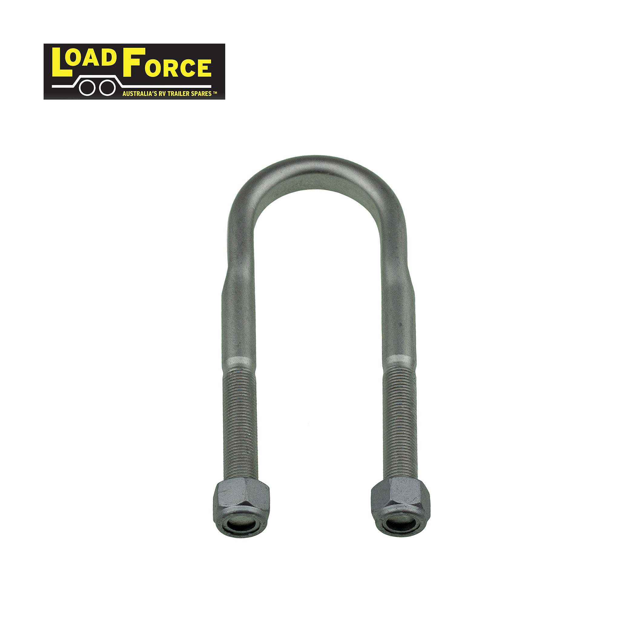 Rated 1/2in U-bolt 45mm round x 150mm long - Dacromet