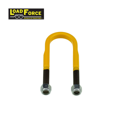 Rated 1/2in U-bolt 45mm round x 150mm long - Yellow - Trailer Spares Direct