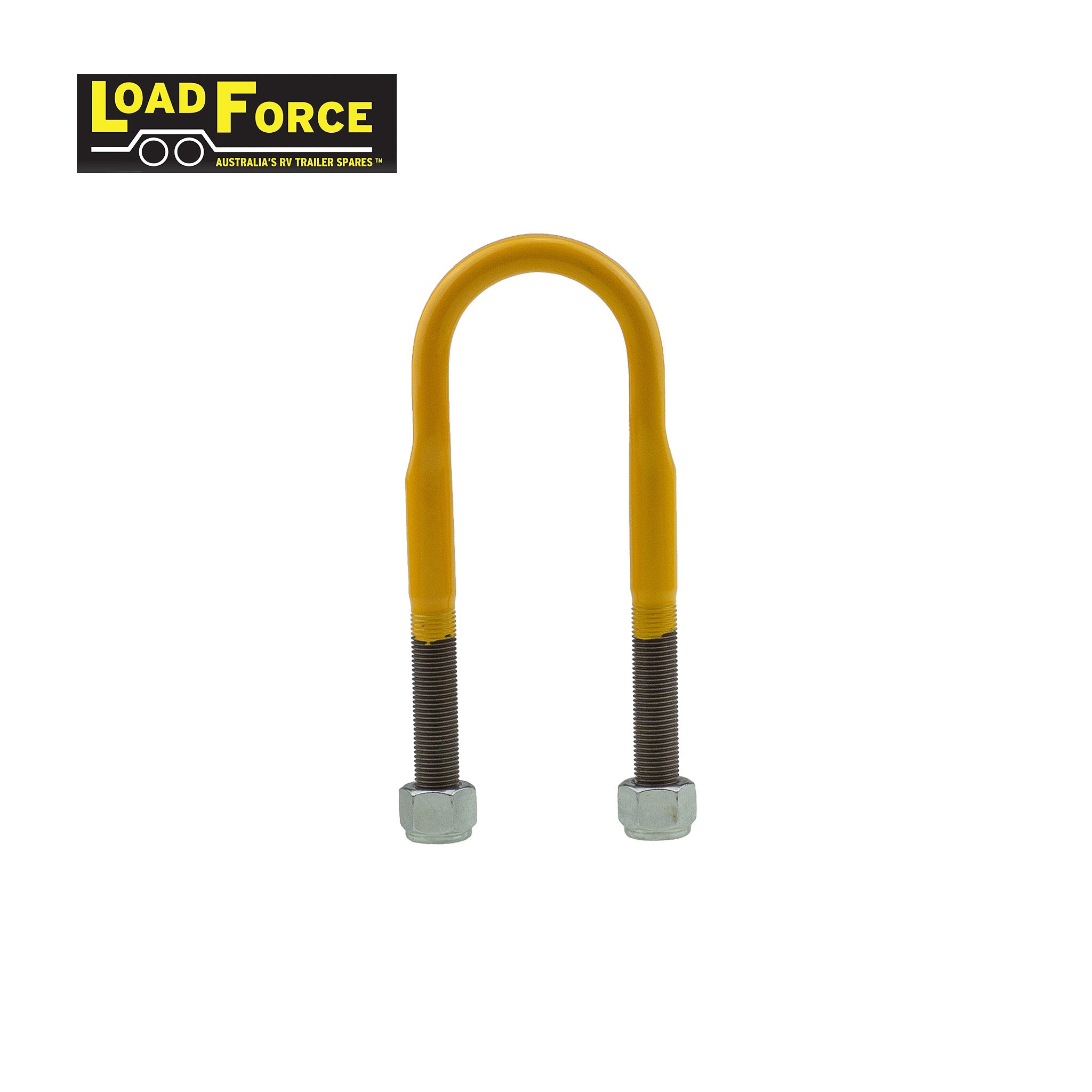 Rated 1/2in U-bolt 45mm round x 150mm long - Yellow