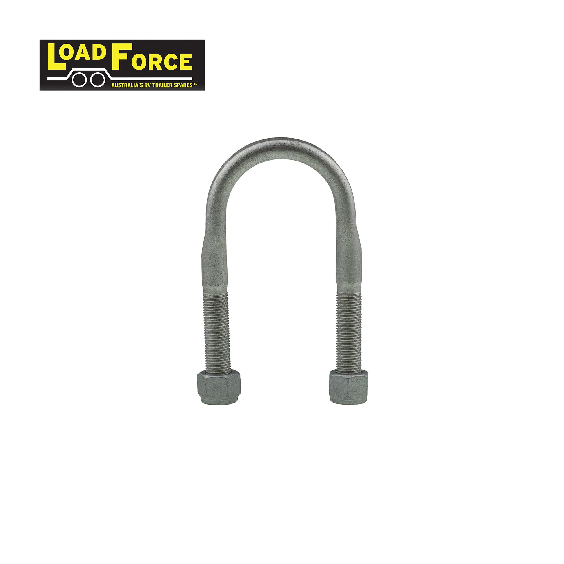 Rated 1/2in U-bolt 50mm round x 115mm long - Dacromet - Trailer Spares Direct