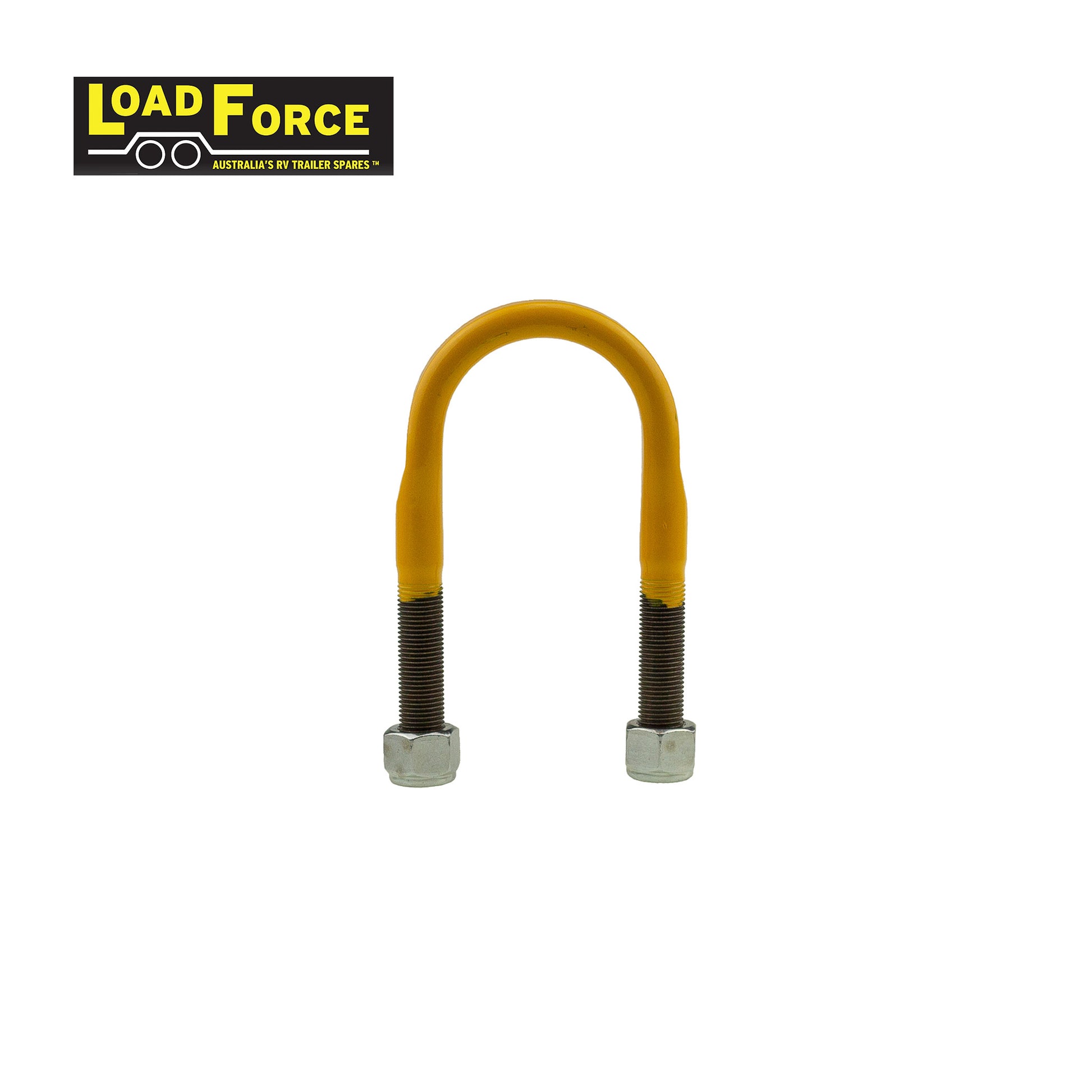 Rated 1/2in U-bolt 50mm round x 115mm long - Yellow - Trailer Spares Direct