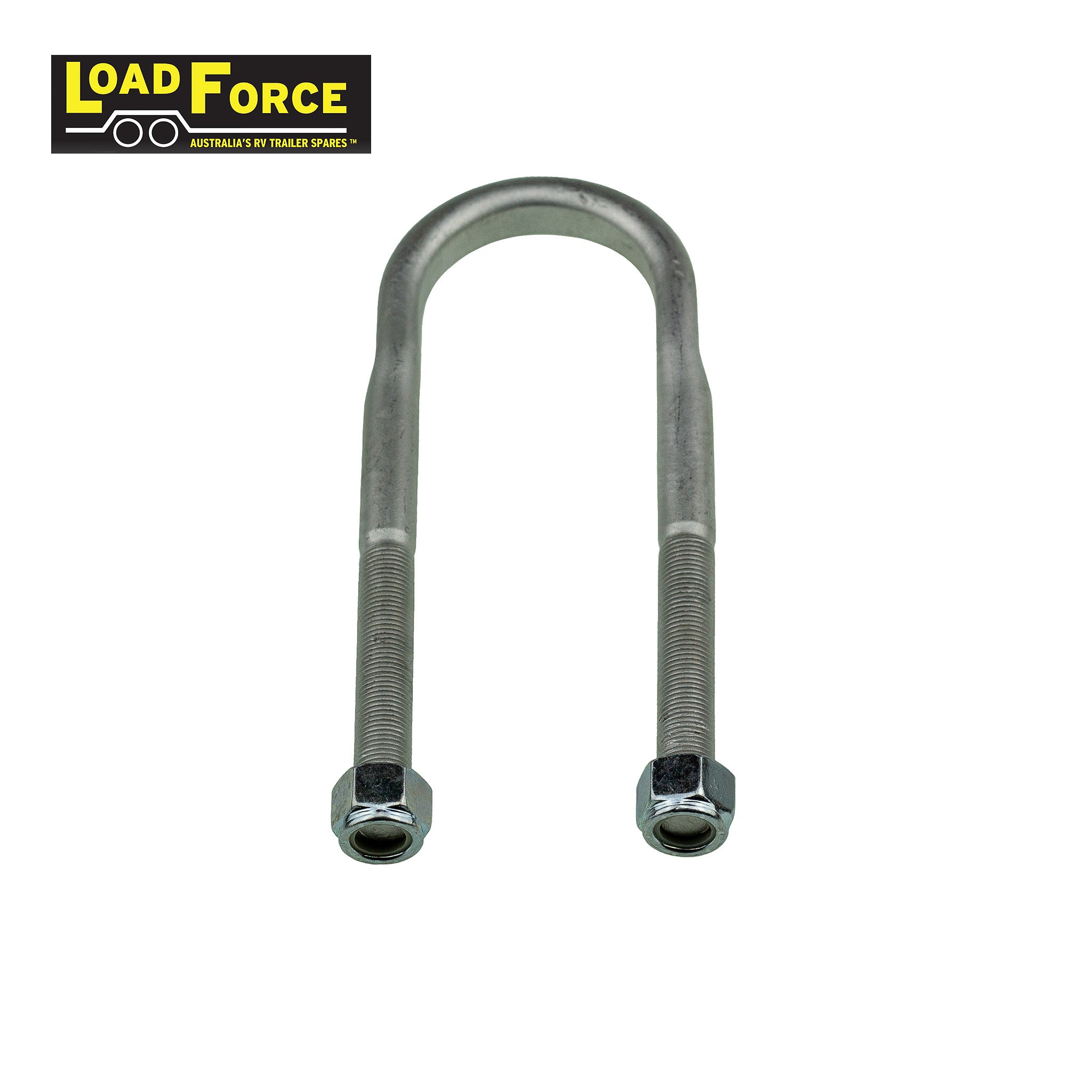 Rated 1/2in U-bolt 50mm round x 165mm long - Dacromet