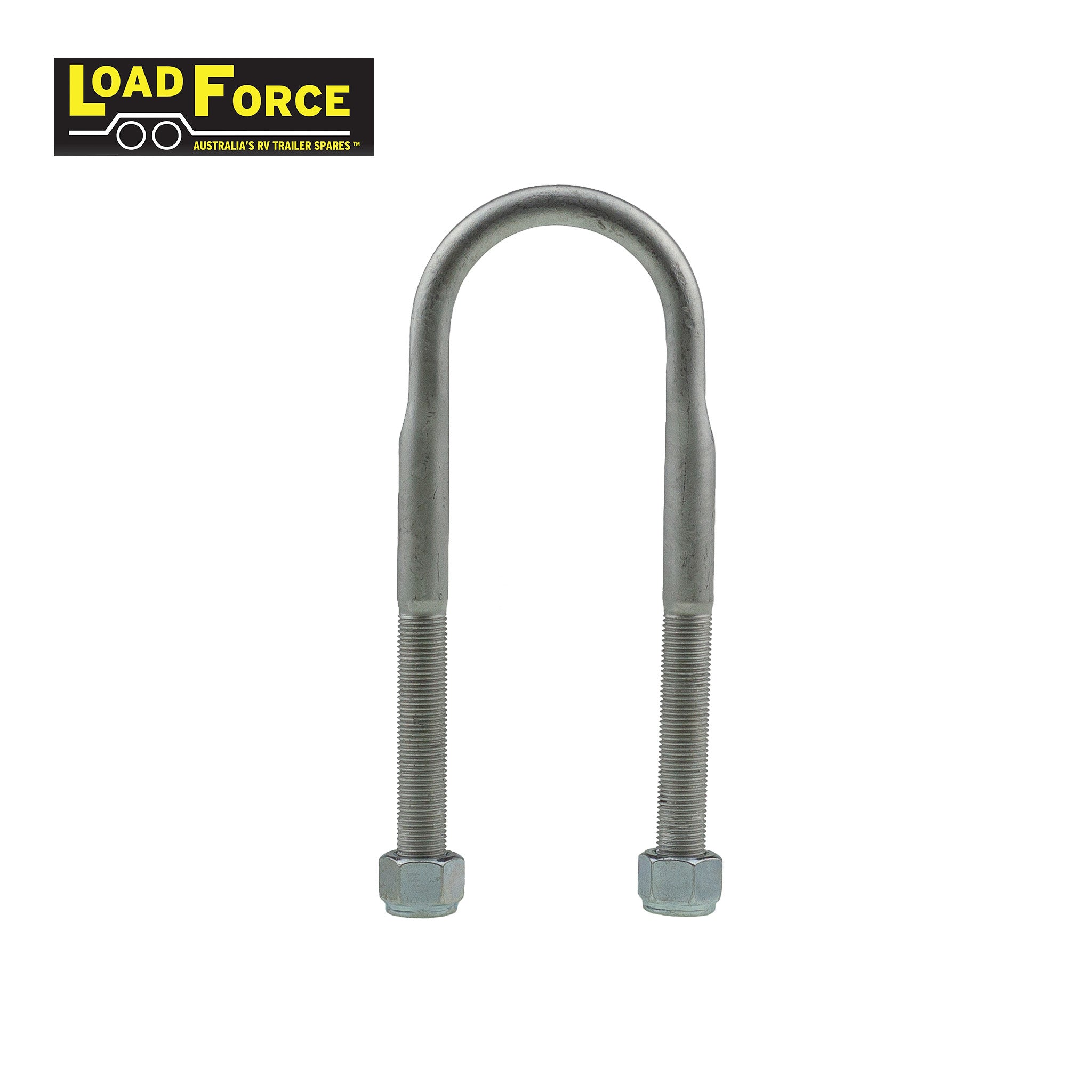 Rated 1/2in U-bolt 50mm round x 165mm long - Dacromet