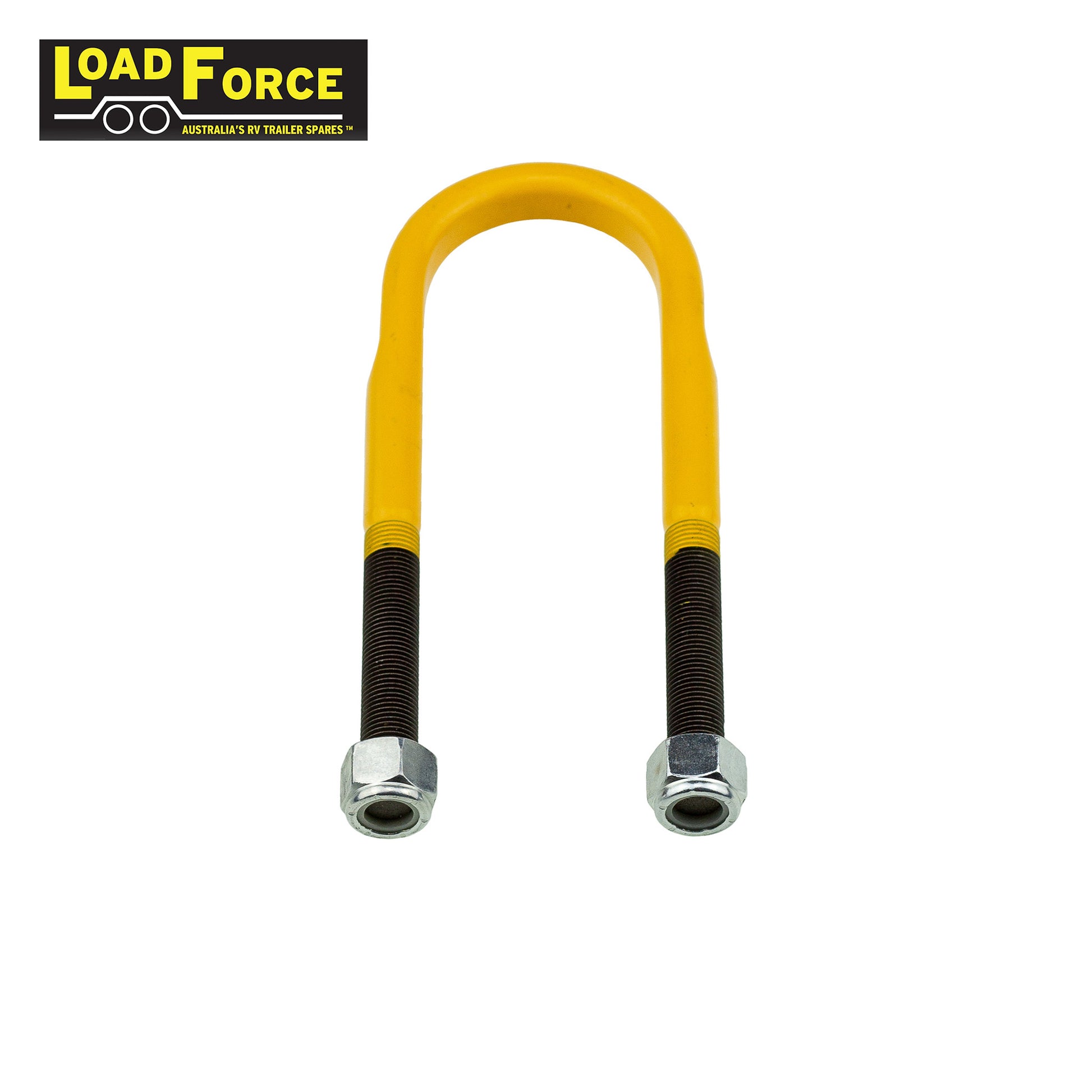 Rated 1/2in U-bolt 50mm round x 165mm long - Yellow - Trailer Spares Direct