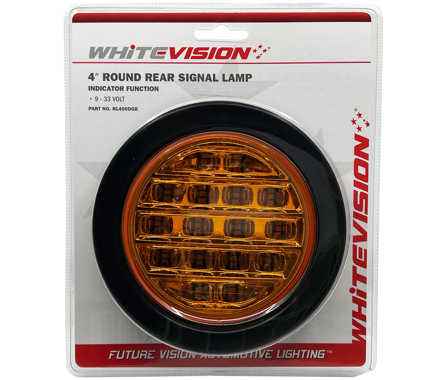 LED Amber Lens 4" Round Indicator - Trailer Spares Direct