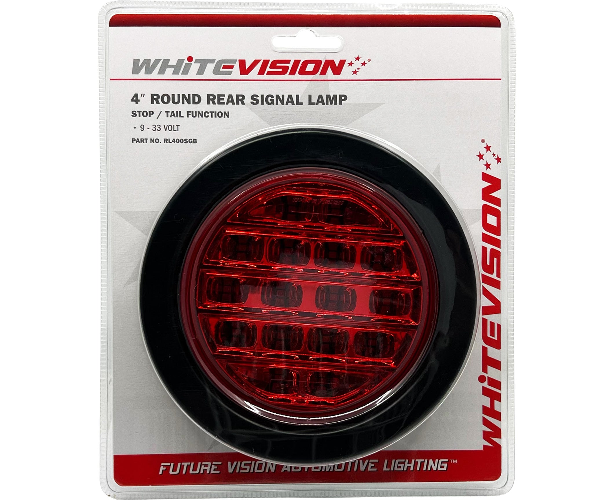 LED Red Lens 4" Round Stop/Tail