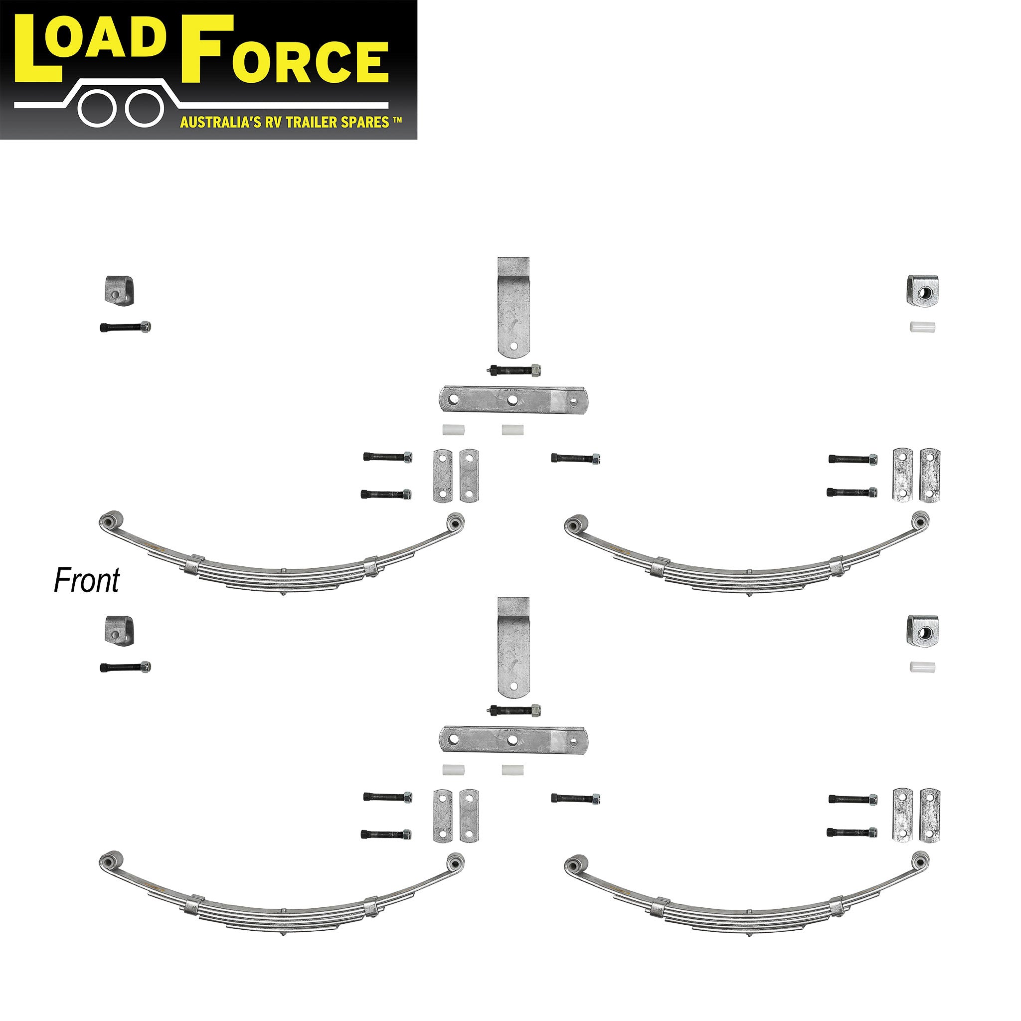Rocker spring kit dacromet tandem axle rating 2600kg