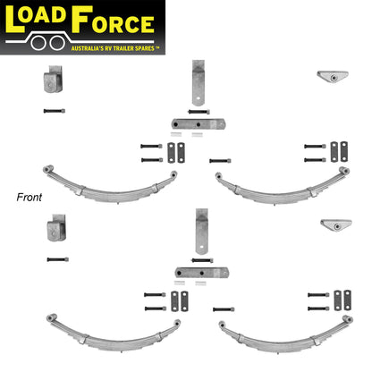 Galvanised Dacromet Rocker Spring Kit 4500kg 60mm Tandem - Trailer Spares Direct