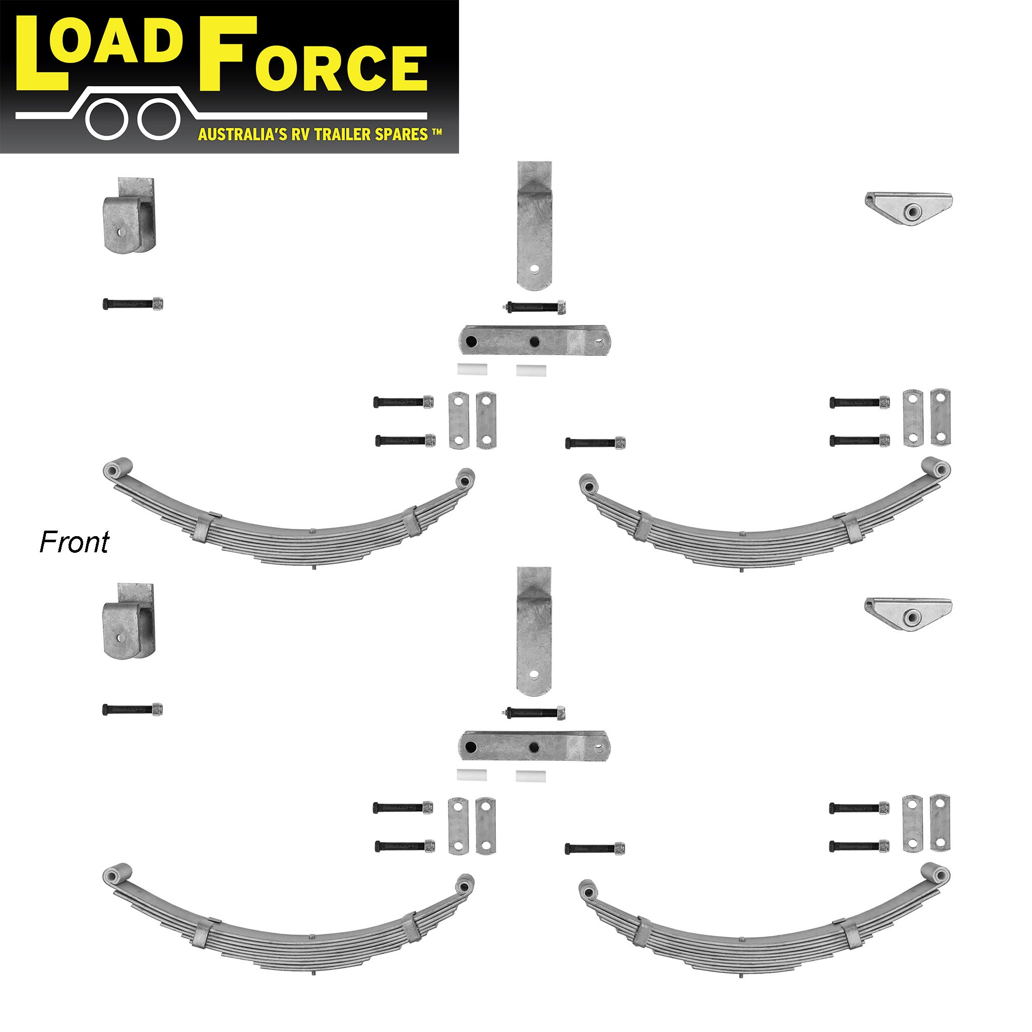 Galvanised Dacromet Rocker Spring Kit 5400kg 60mm Tandem