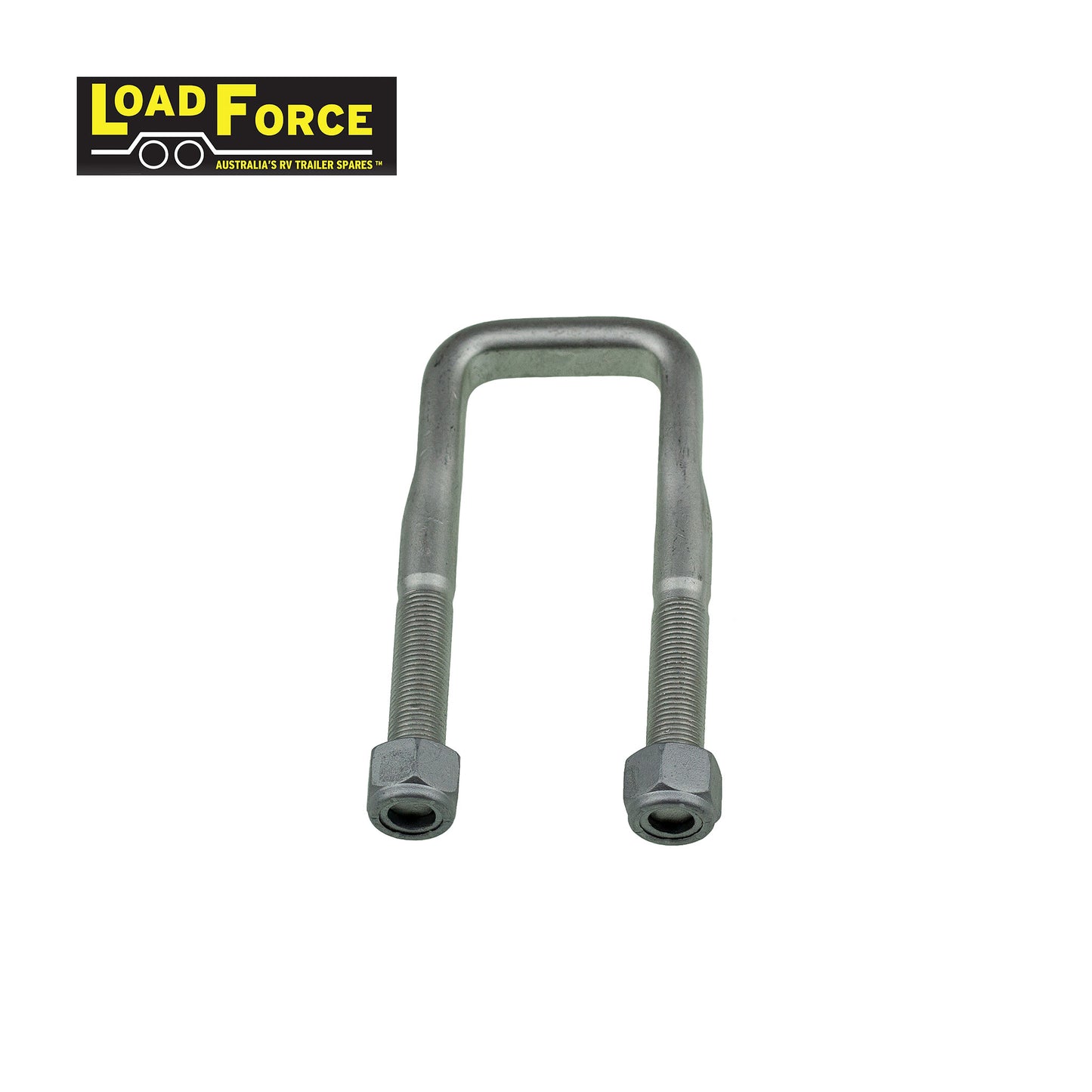 Rated 1/2in U-bolt 40mm square x 115mm long - Dacromet - Trailer Spares Direct