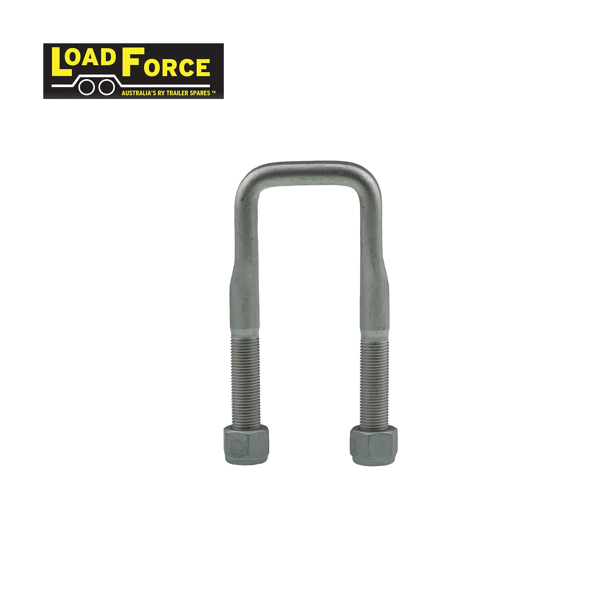 Rated 1/2in U-bolt 40mm square x 115mm long - Dacromet