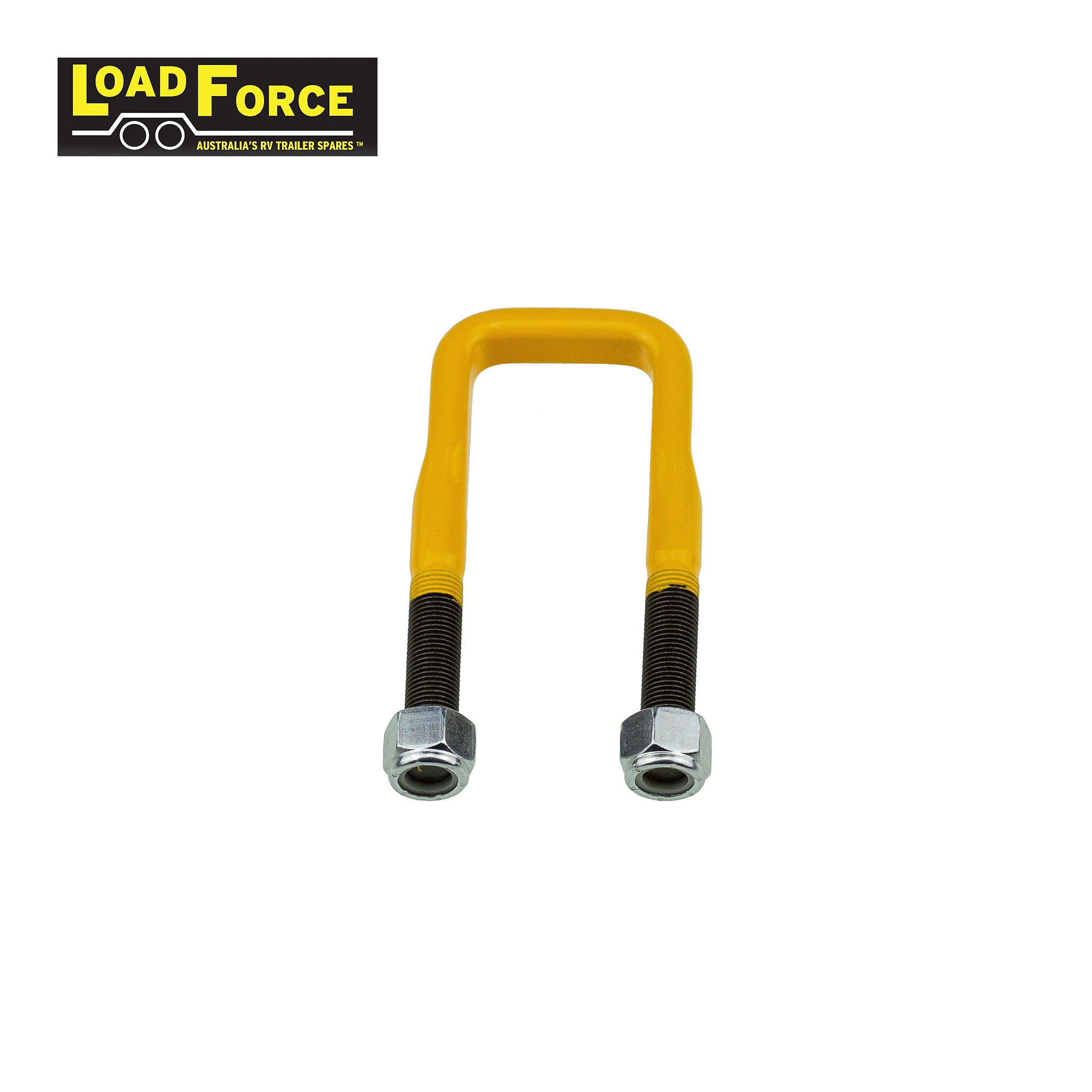 Rated 1/2in U-bolt 40mm square x 115mm long - Yellow