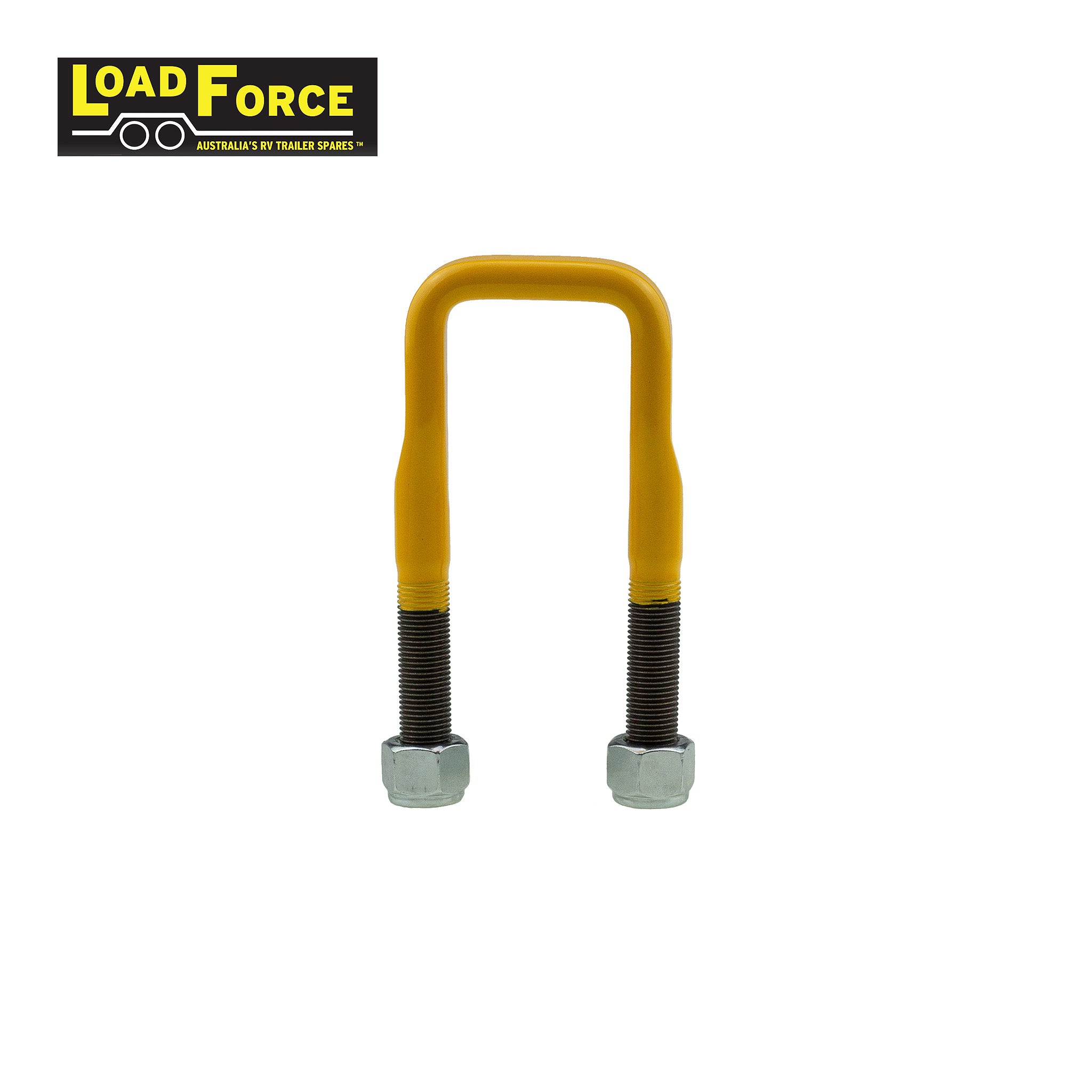 Rated 1/2in U-bolt 40mm square x 115mm long - Yellow