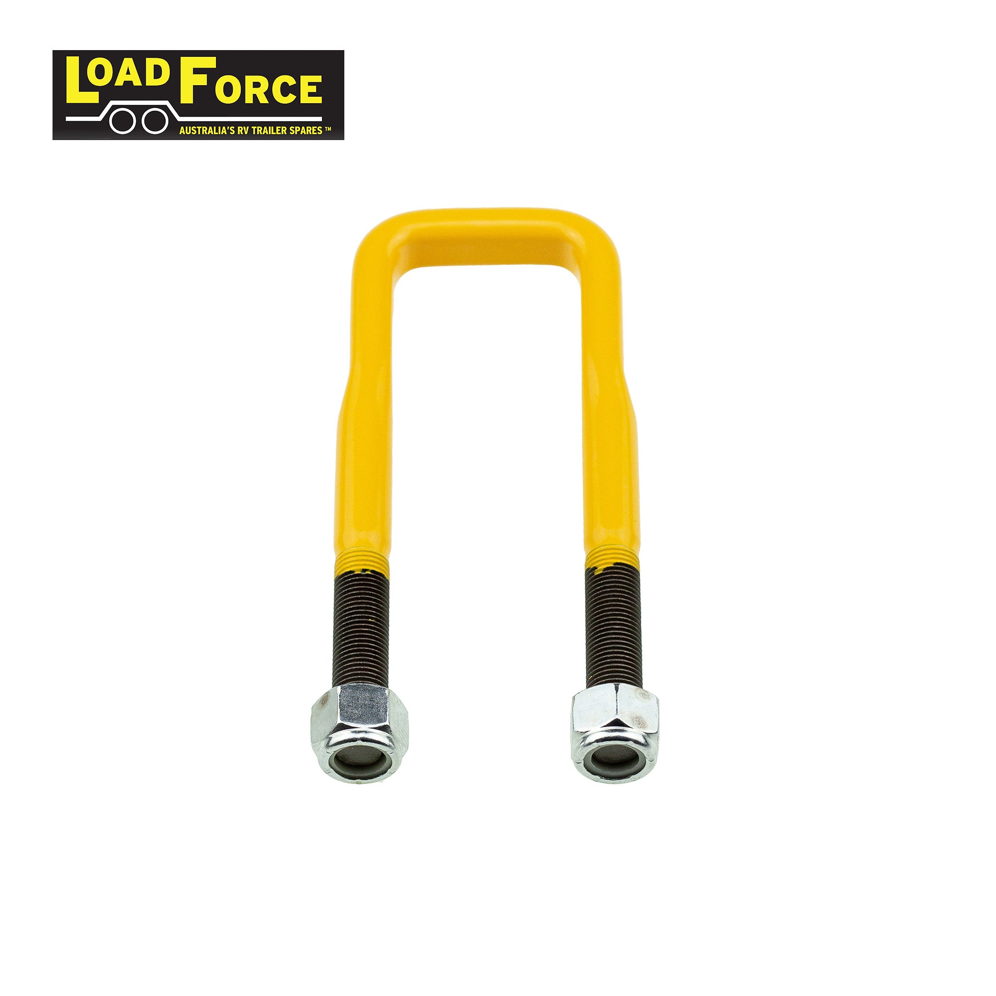 Rated 1/2in U-bolt 40mm square x 140mm long - Yellow
