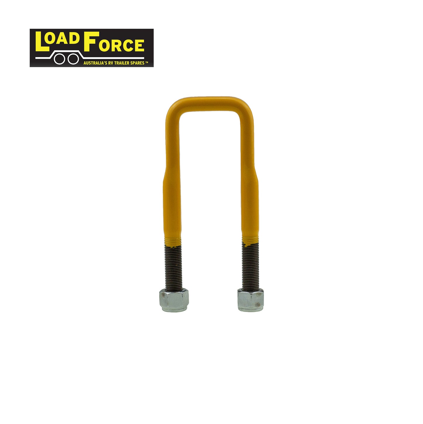 Rated 1/2in U-bolt 40mm square x 140mm long - Yellow - Trailer Spares Direct