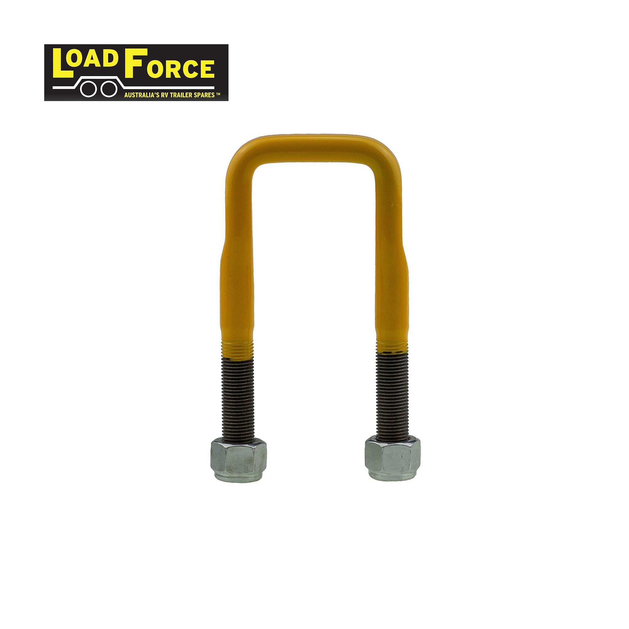 Rated 1/2in U-bolt 45mm square x 115mm long - Yellow