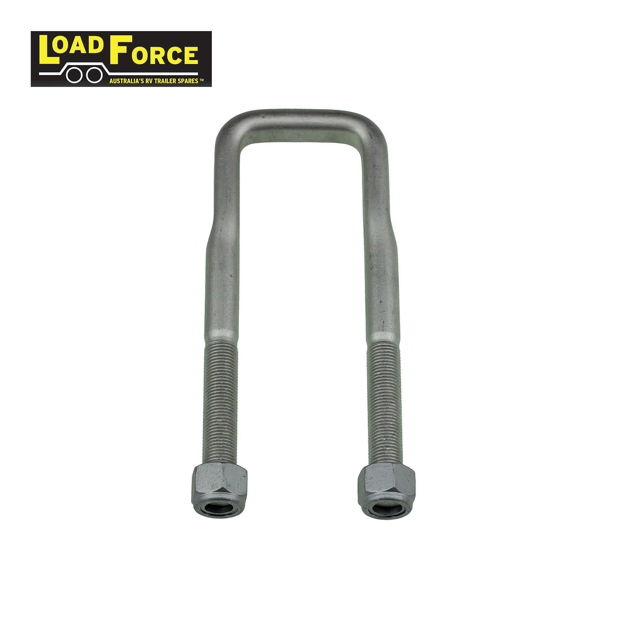 Rated 1/2in U-bolt 45mm square x 150mm long - Dacromet