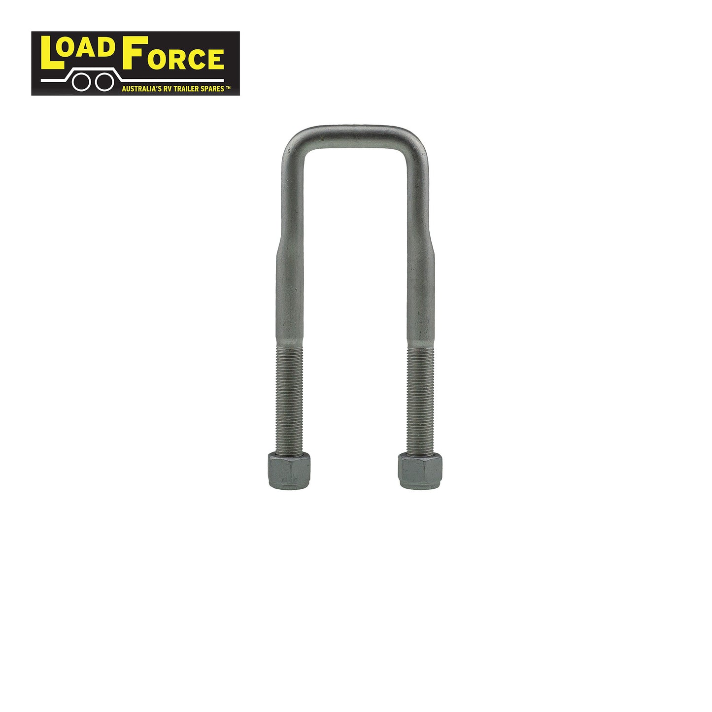Rated 1/2in U-bolt 45mm square x 150mm long - Dacromet - Trailer Spares Direct