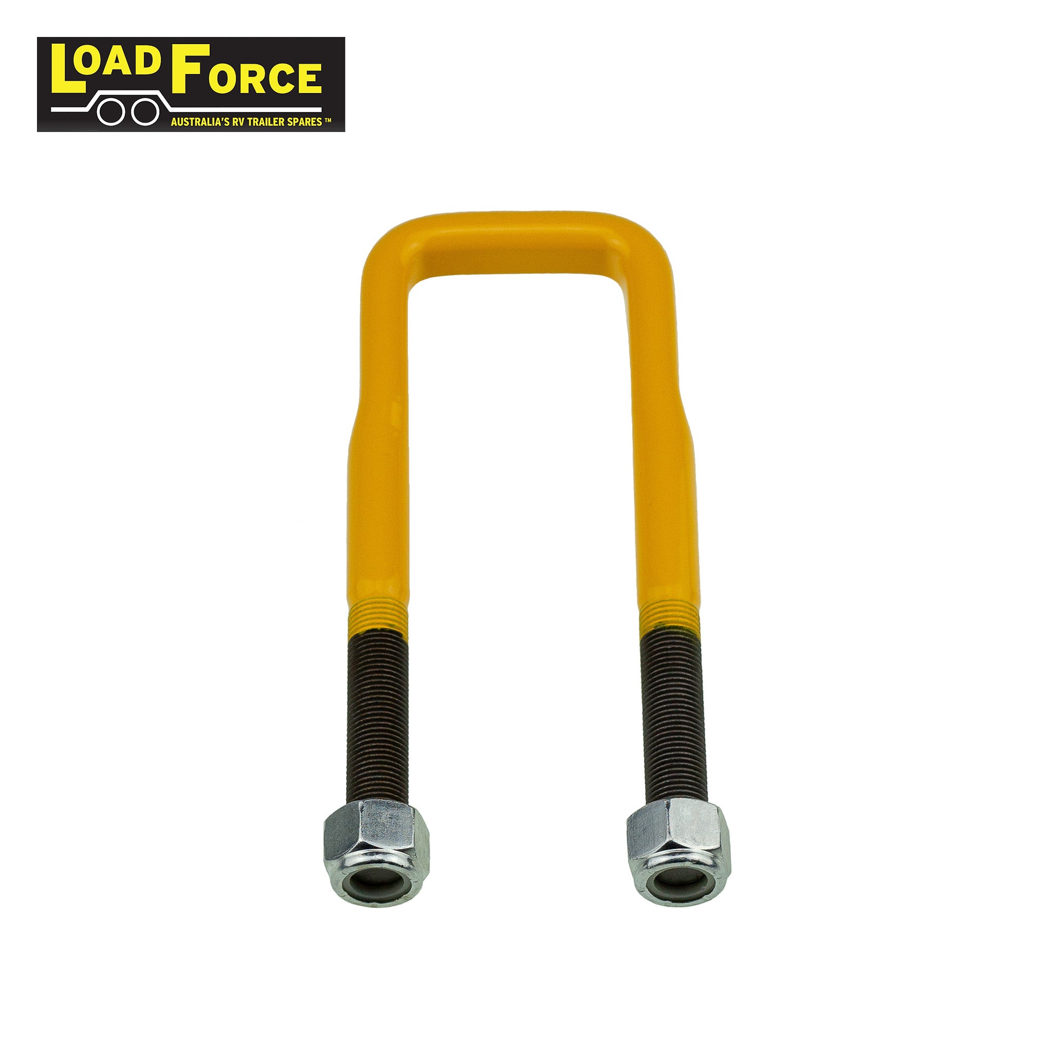 Rated 1/2in U-bolt 45mm square x 150mm long - Yellow