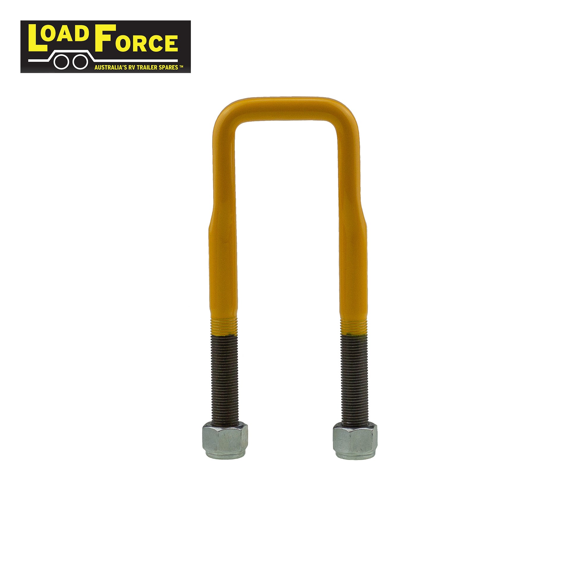 Rated 1/2in U-bolt 45mm square x 150mm long - Yellow - Trailer Spares Direct