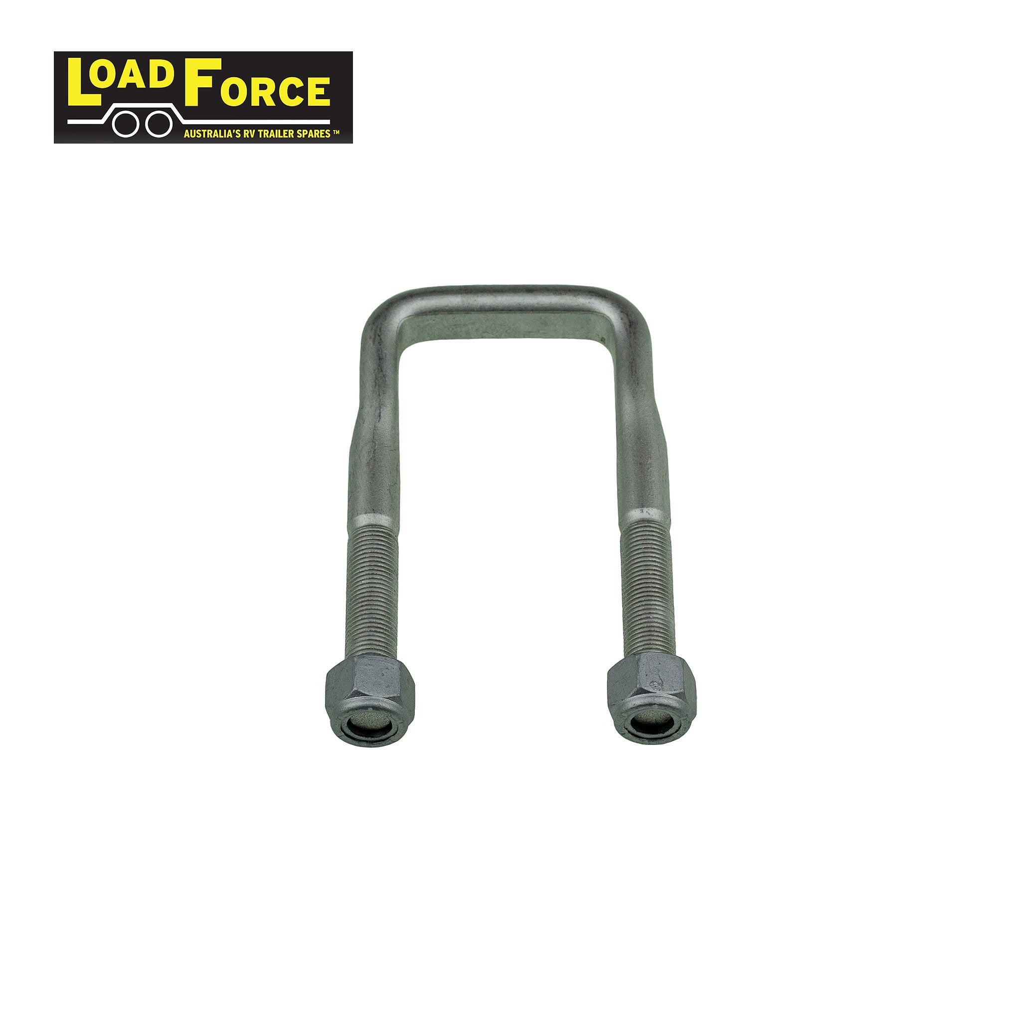 Rated 1/2in U-bolt for 50mm square axle x 115mm long dacromet