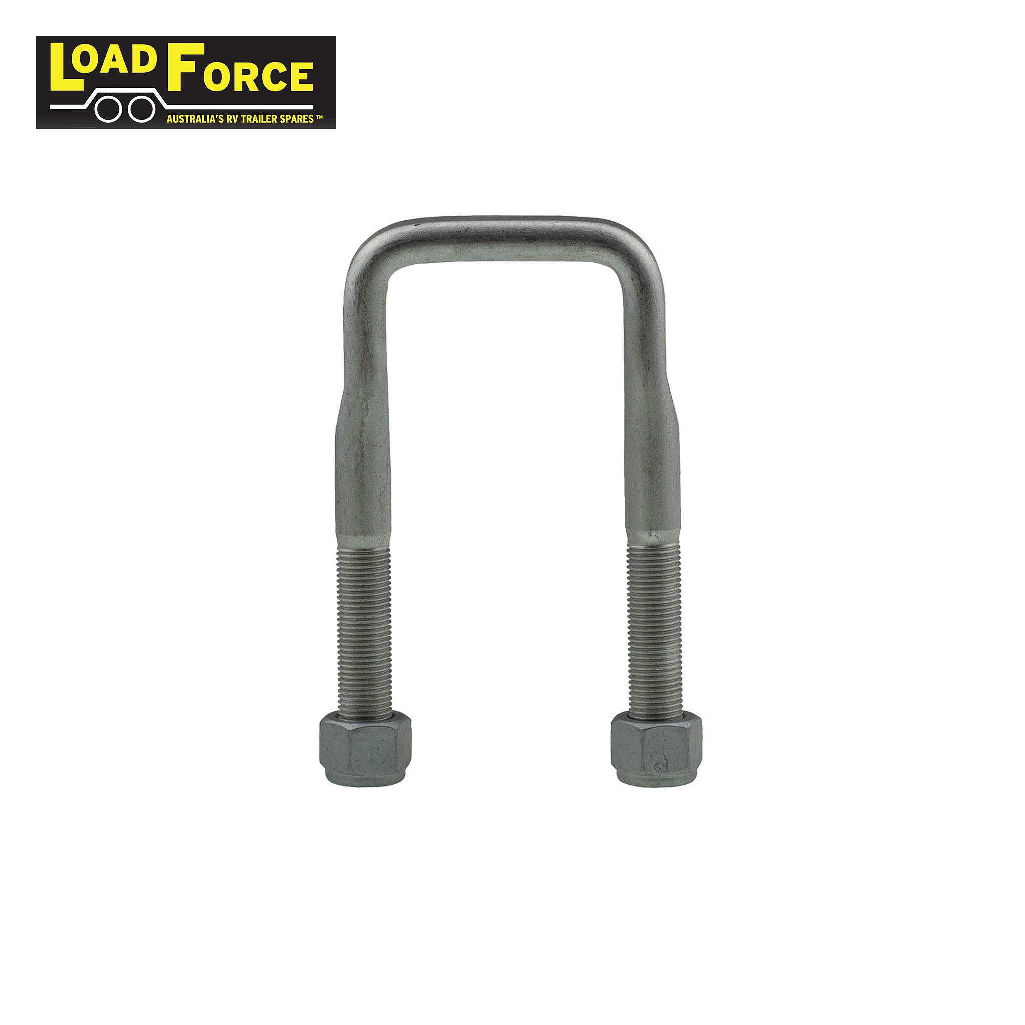 Rated 1/2in U-bolt for 50mm square axle x 115mm long dacromet