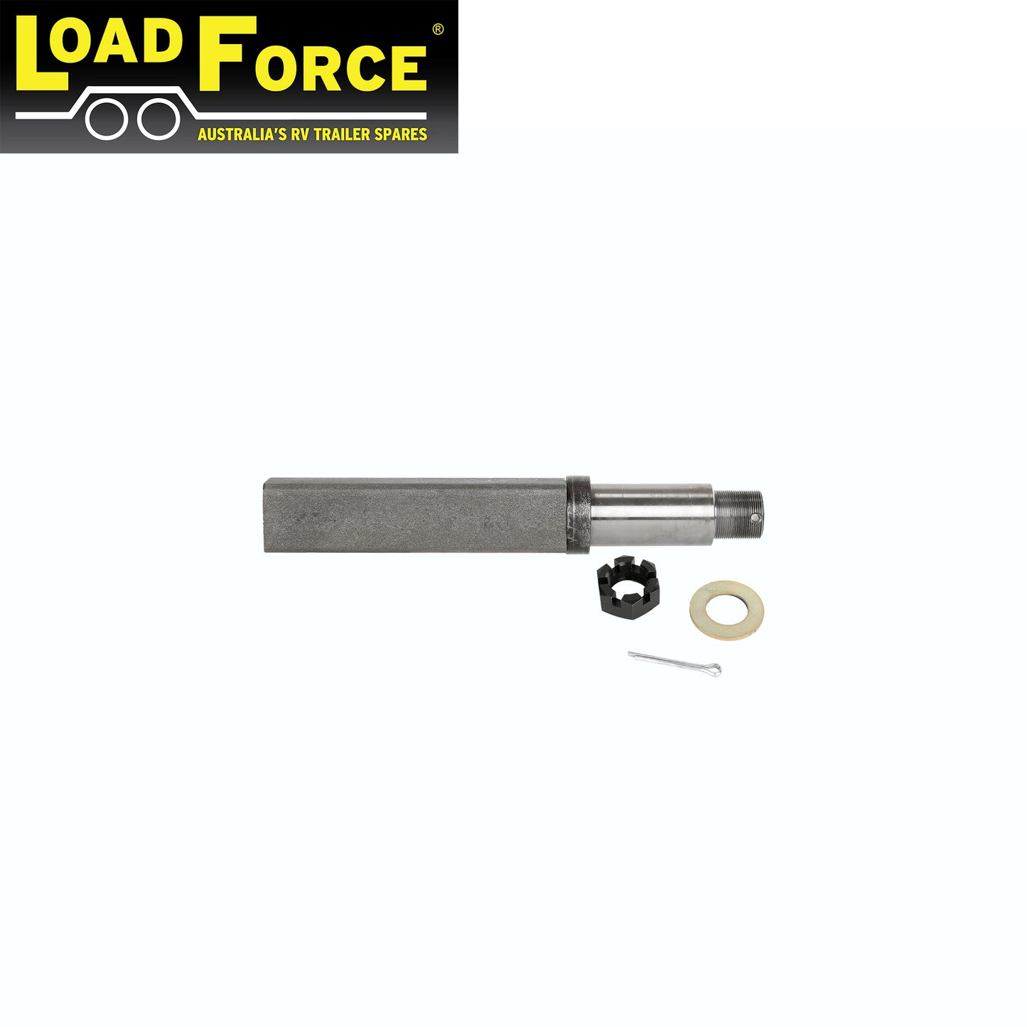Stub Axle 50mm square 14 inch long HDP Bearing Profile - Trailer Spares Direct