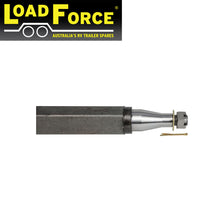 Stub axle 50mm square 25 inch (635mm) long TX bearing turn with collar - Trailer Spares Direct