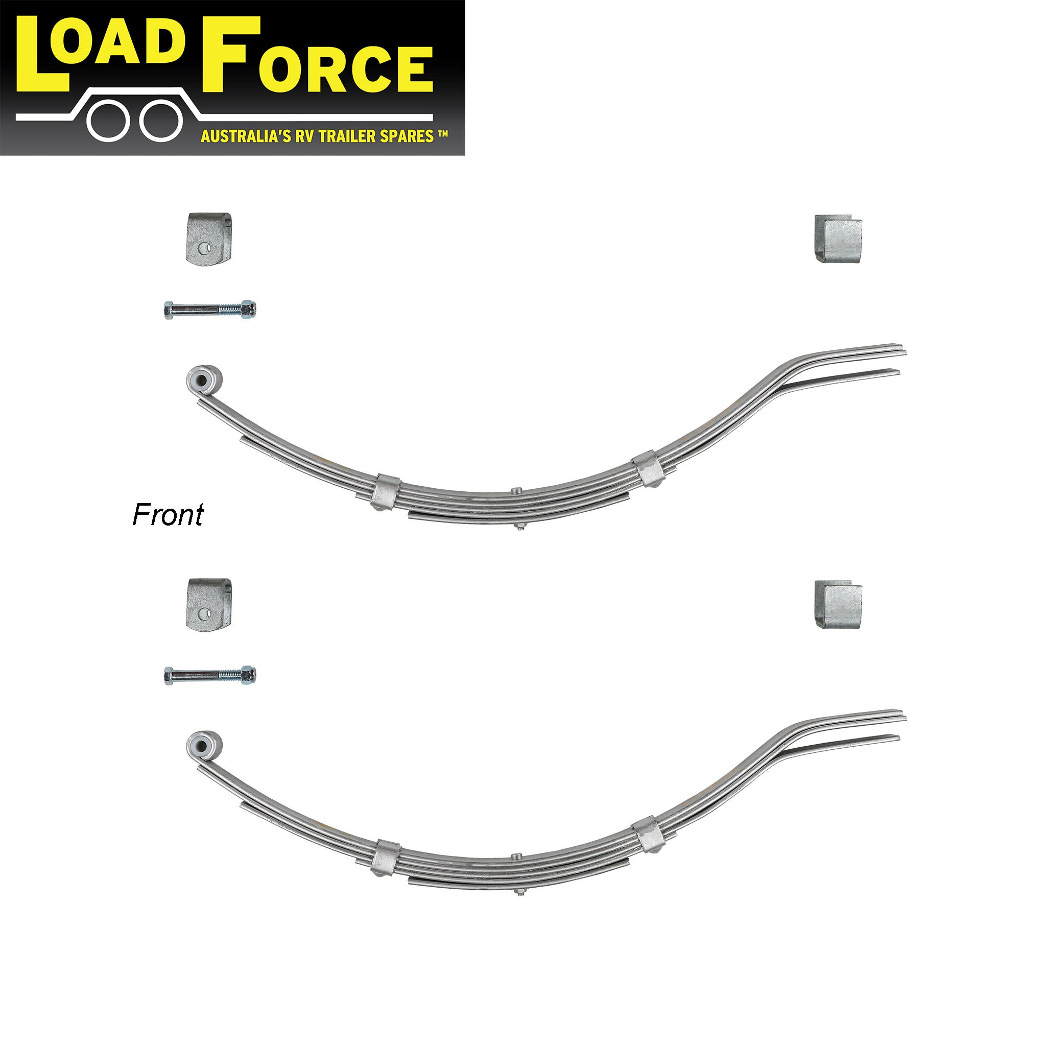 Slipper spring kit galvanised for 1000kg rated single axle marine trailer - premium LoadForce