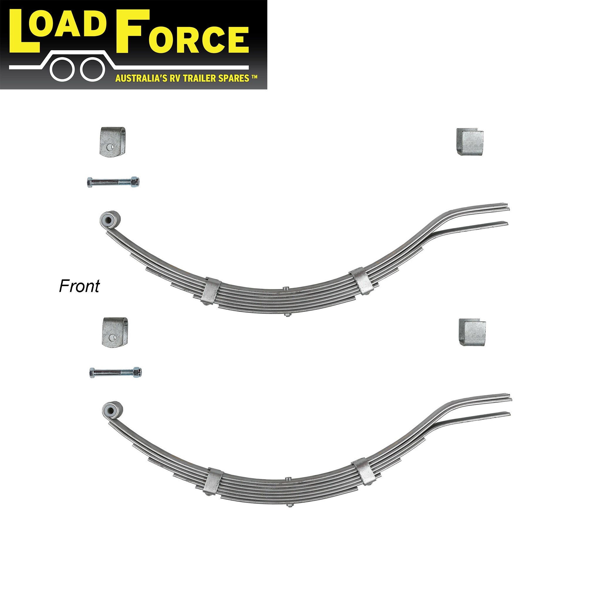 Slipper spring kit galvanised for 1350kg rated single axle marine trailer - premium LoadForce