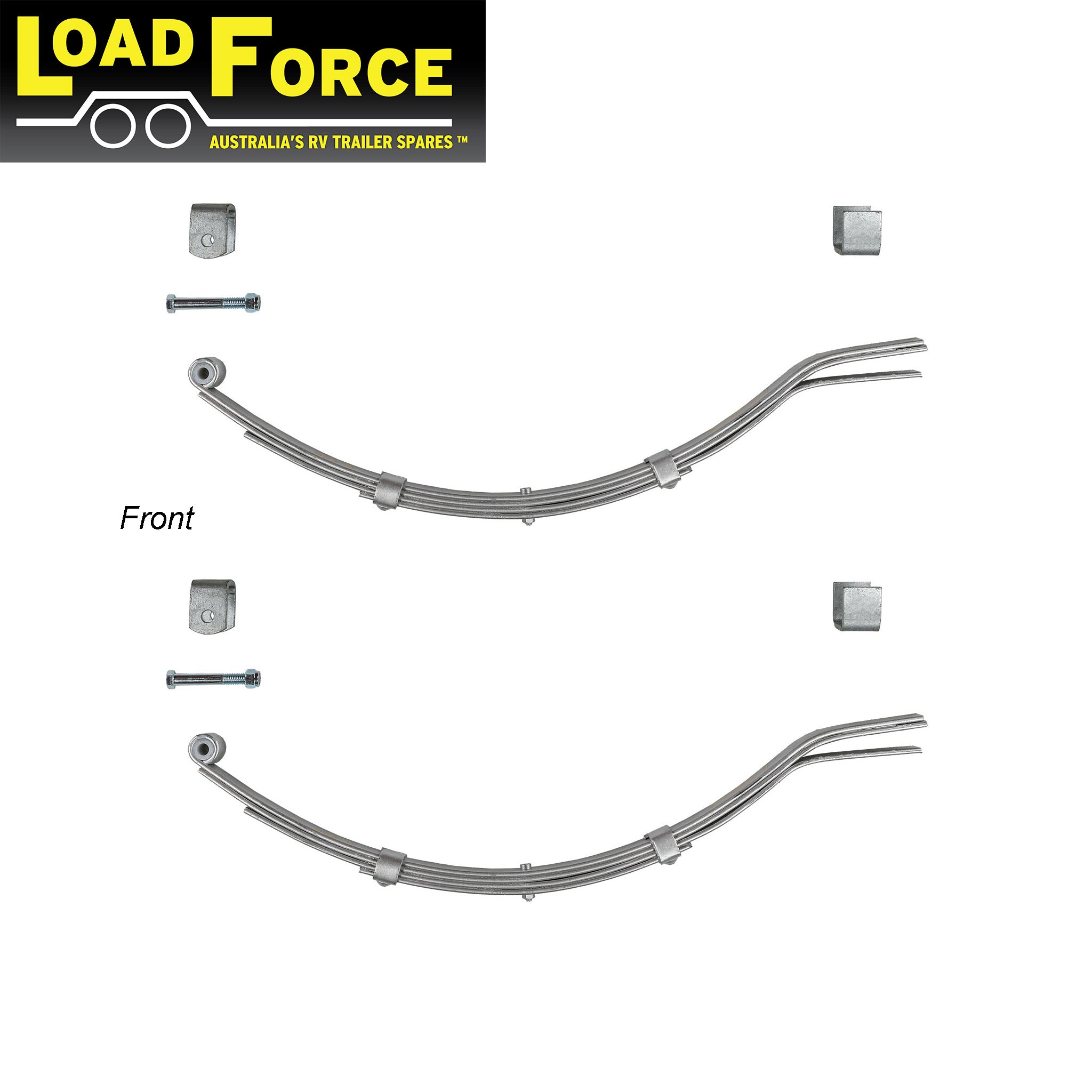 Slipper spring kit galvanised for 900kg rated single axle marine trailer - premium LoadForce