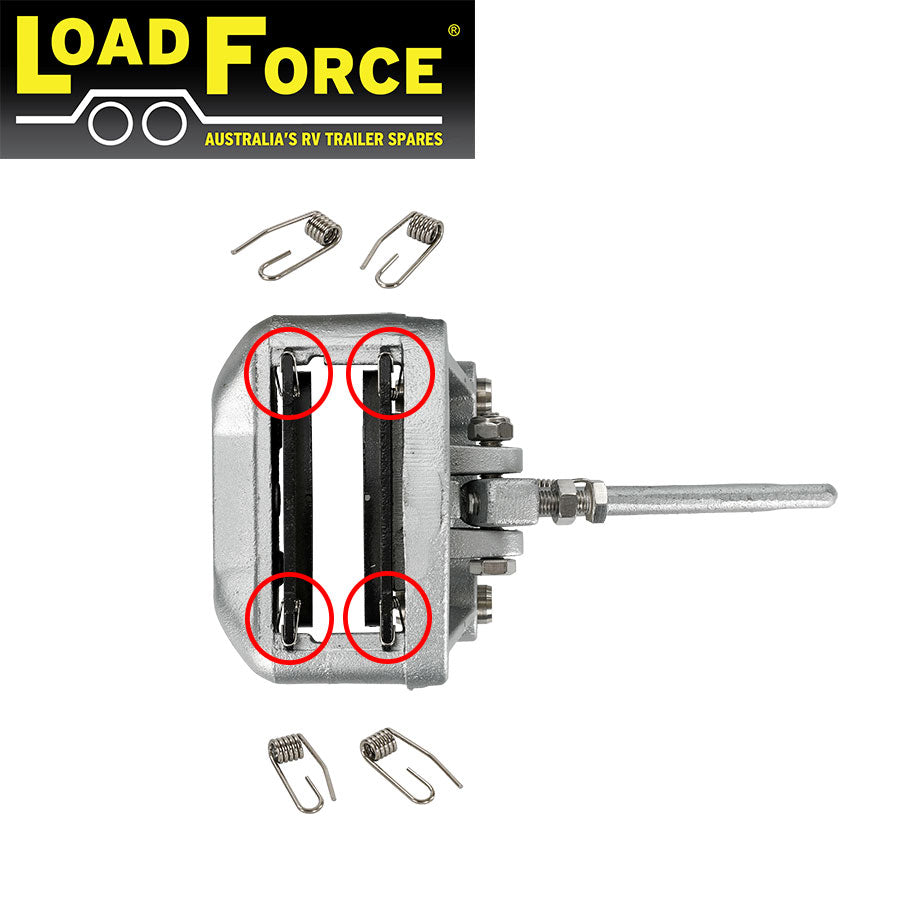 Stainless Steel Anti Rattle Spring Clips for DPT Brake Pads 4 clips - Trailer Spares Direct